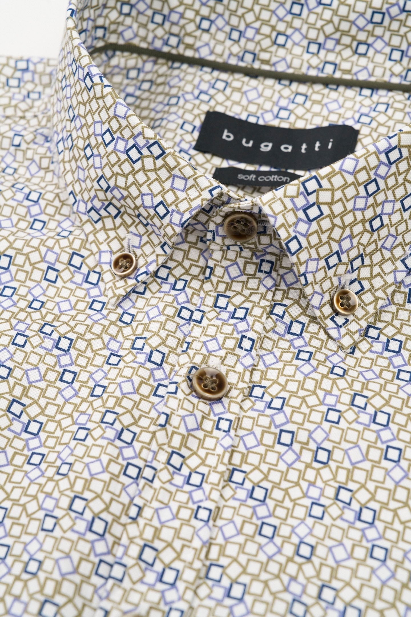 bugatti Chemise à manches longues mit Button-Down-Kragen