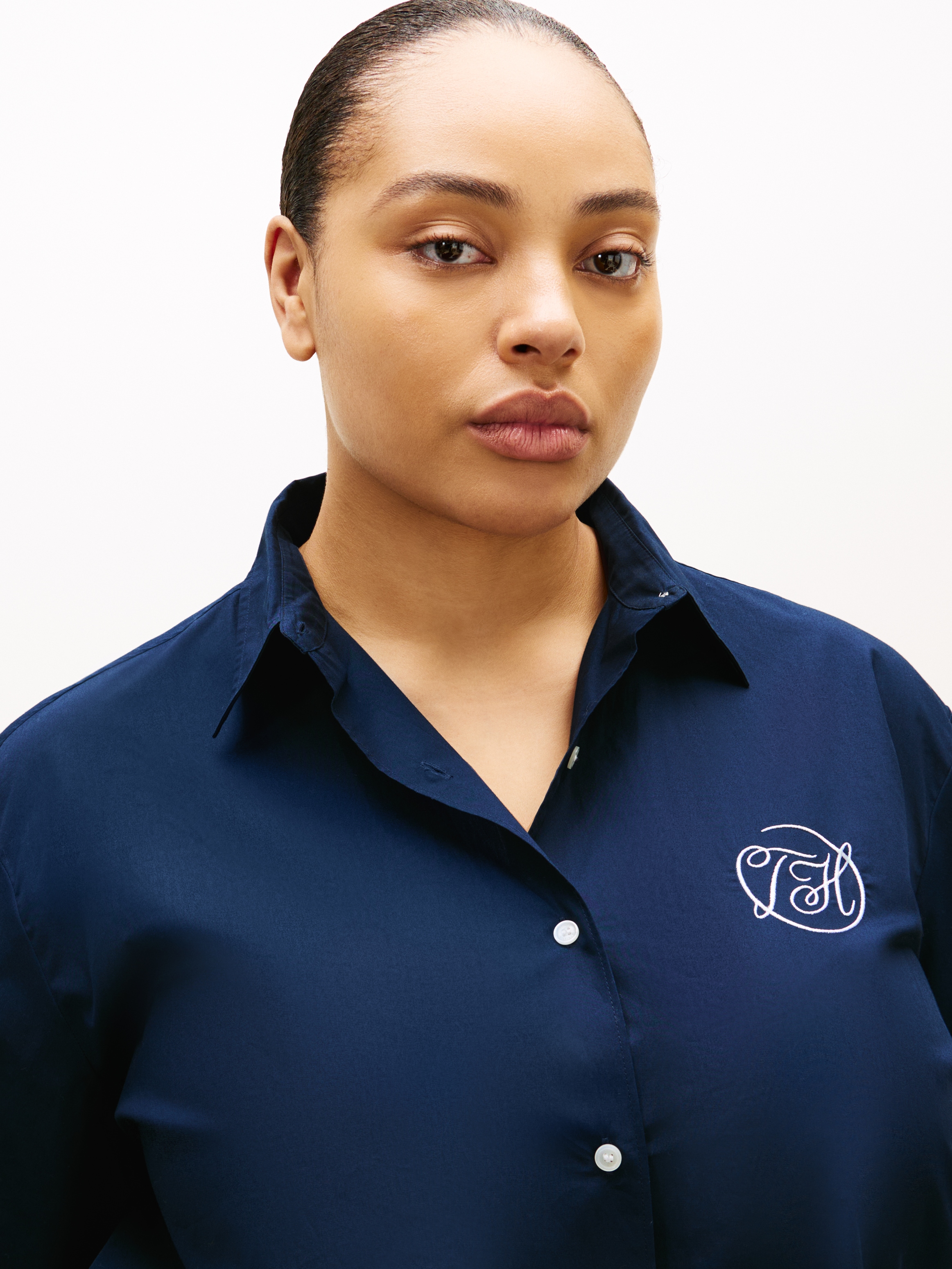 Tommy Hilfiger Curve Hemdbluse »CRV COTTON EASY SHIRT« in grossen Grössen, Baumwolle