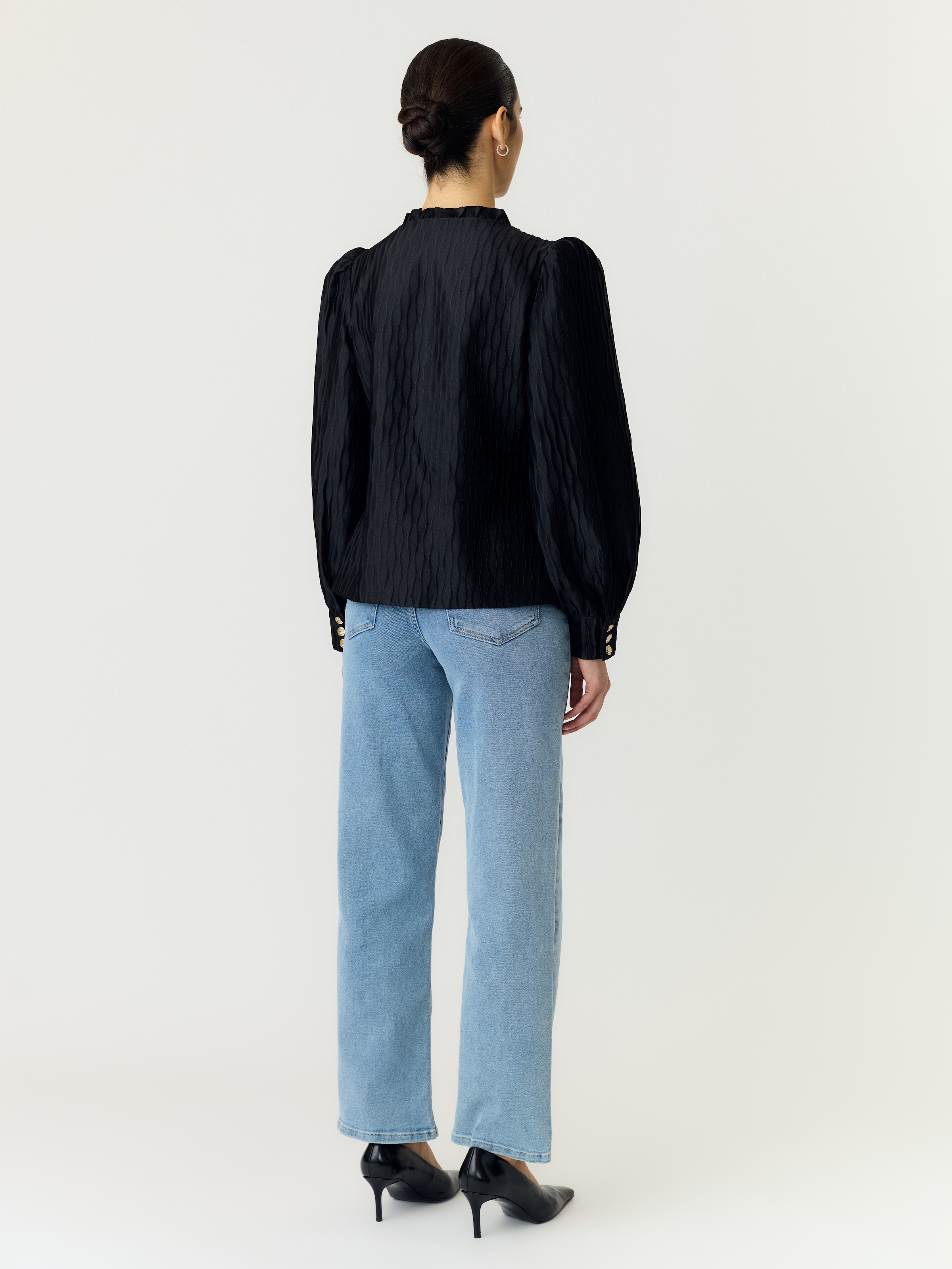 Y.A.S Blouse à manches longues »YASRIPPLE LS V-NECK SHIRT S. NOOS« Polyester