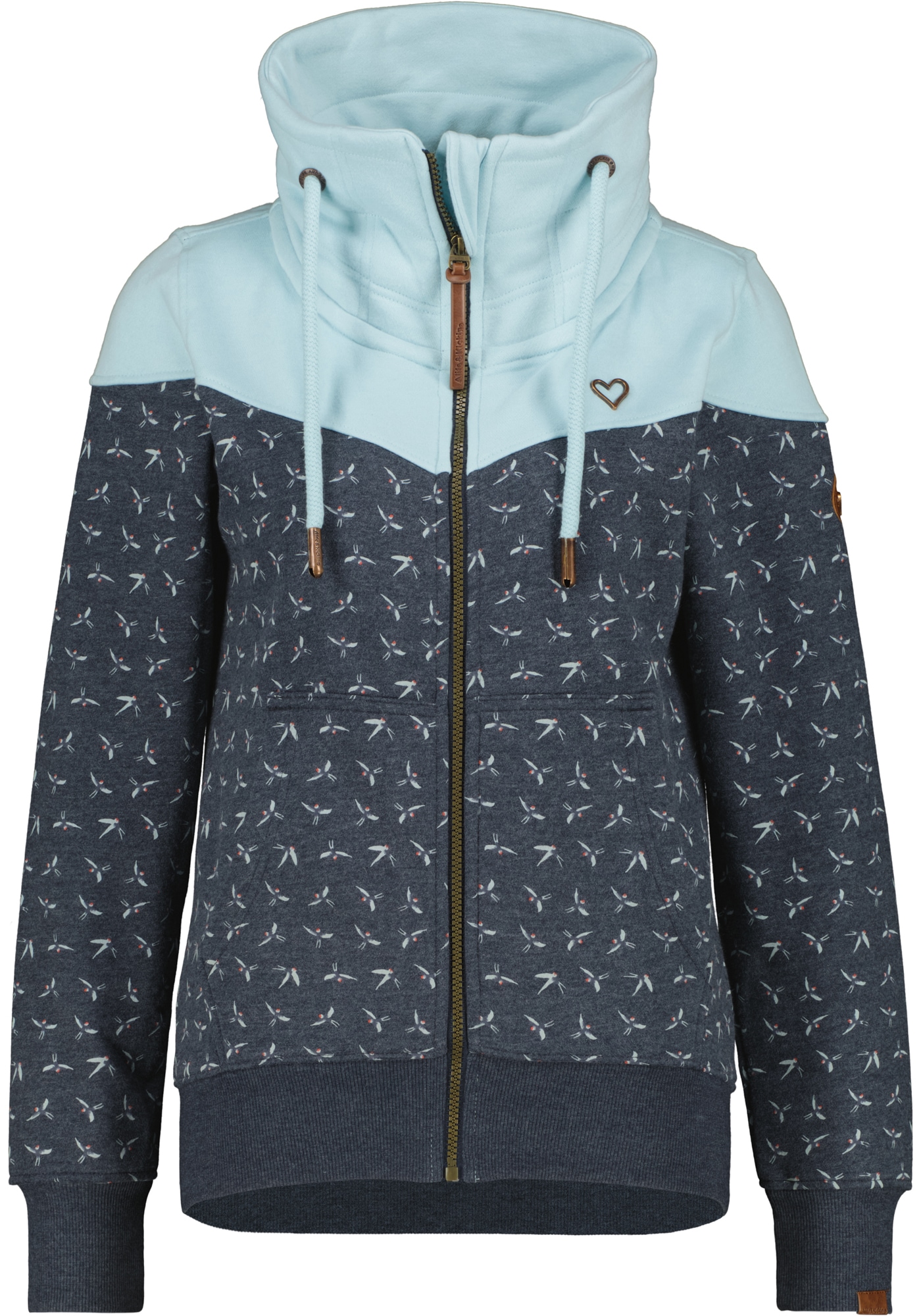 Alife & Kickin Veste sweat »ValinaAK B« avec col montant réglable élevé en superbe qualité sweat
