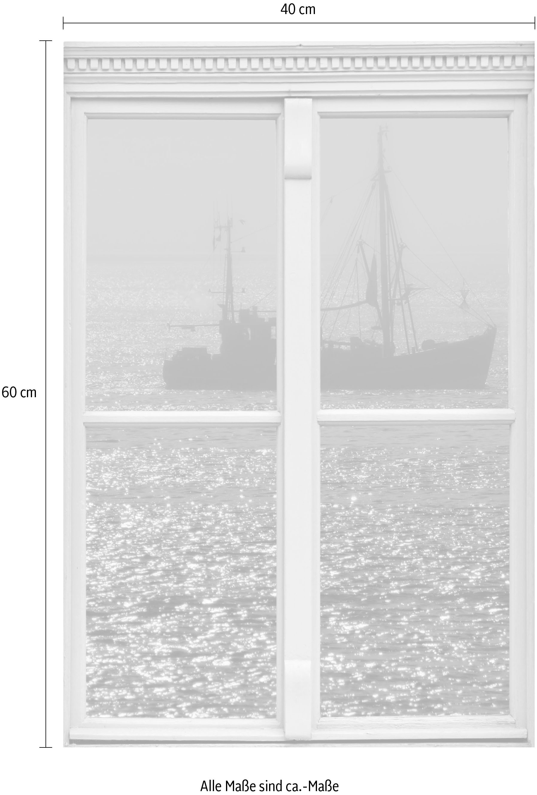 queence Autocollants muraux »Schiff« Wandsticker, Wandbild, selbstklebend, 3D, Fenster