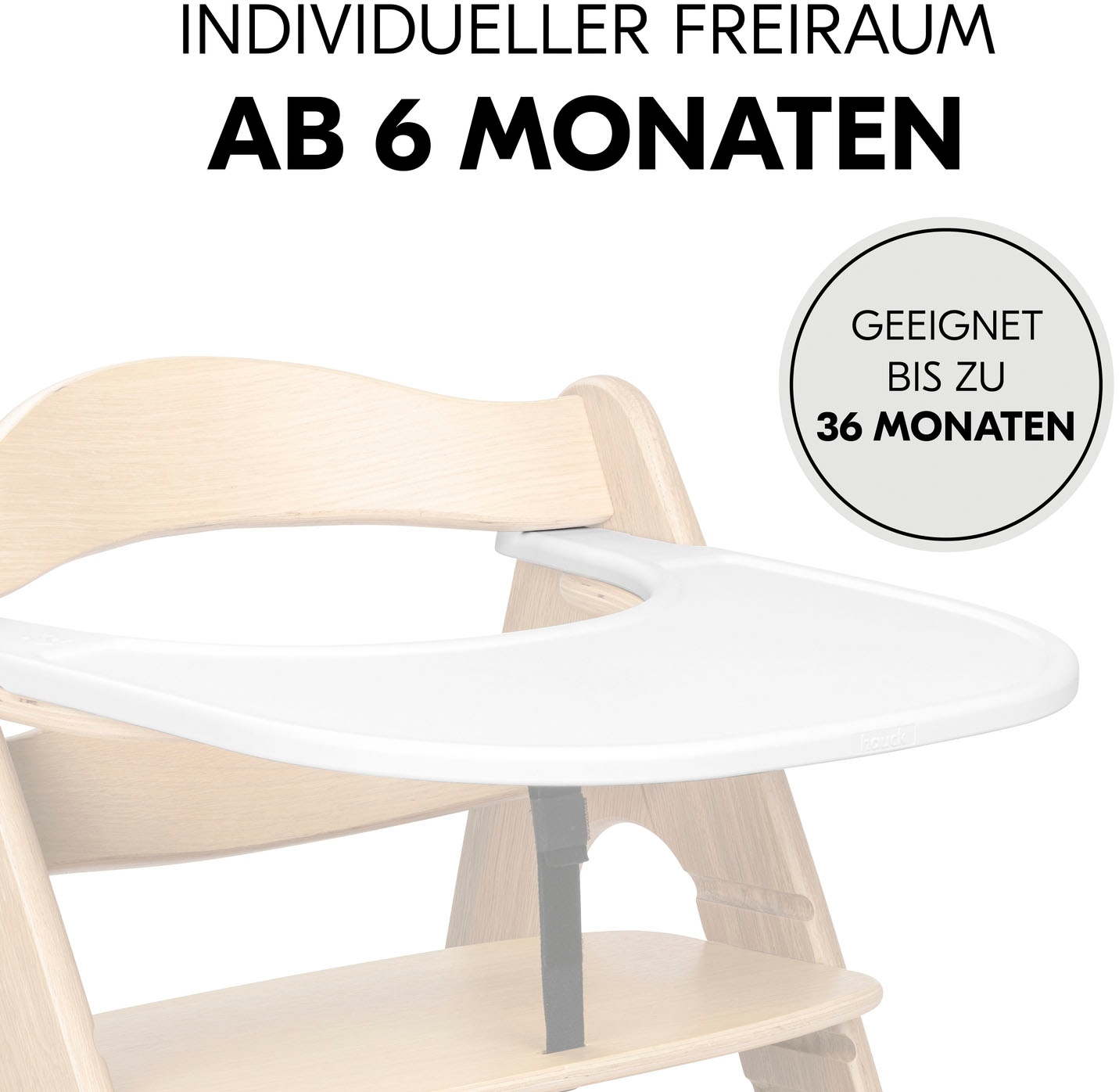 Hauck Hochstuhltablett »Arketa Click Tray, White« aus recyceltem Material