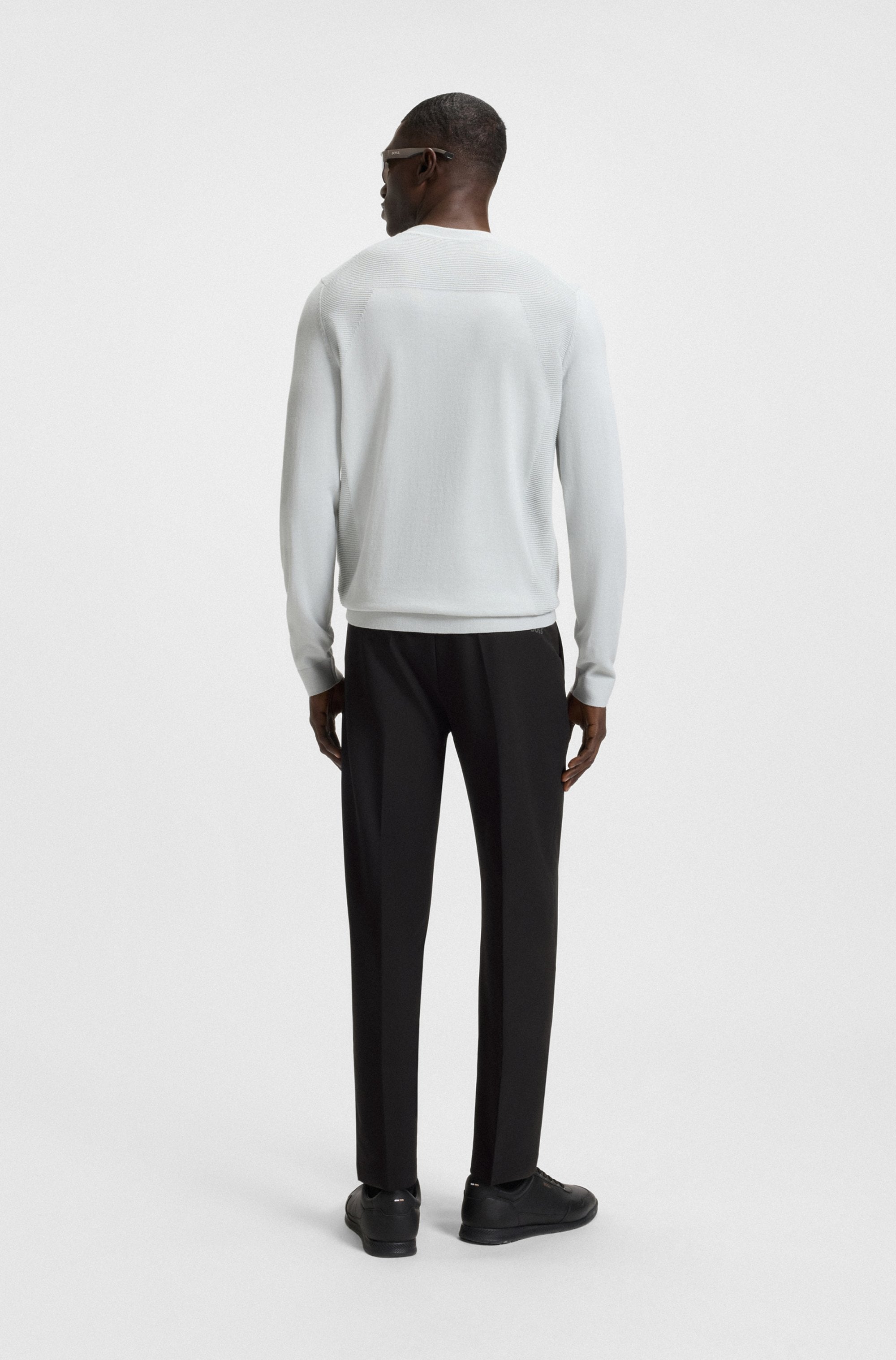 BOSS GREEN Pantalon tissé »T Convert-Pleat«  mit Zugbund und Markenlabel Bundfaltenhose Anzughose Stretchhose