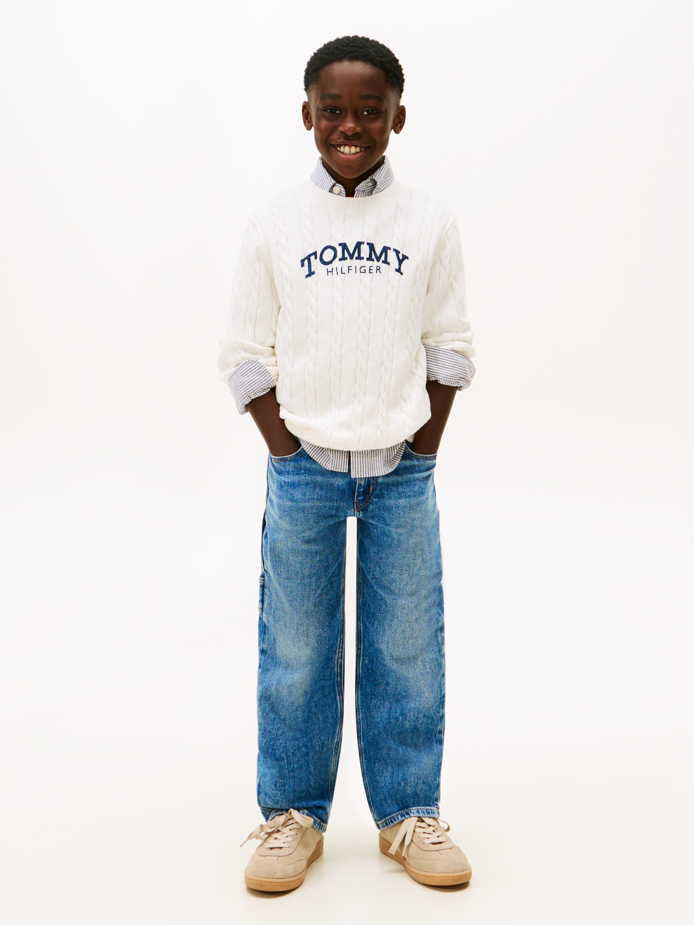 Tommy Hilfiger Strickpullover Regular fit, für Kinder bis 16 Jahre, Druck