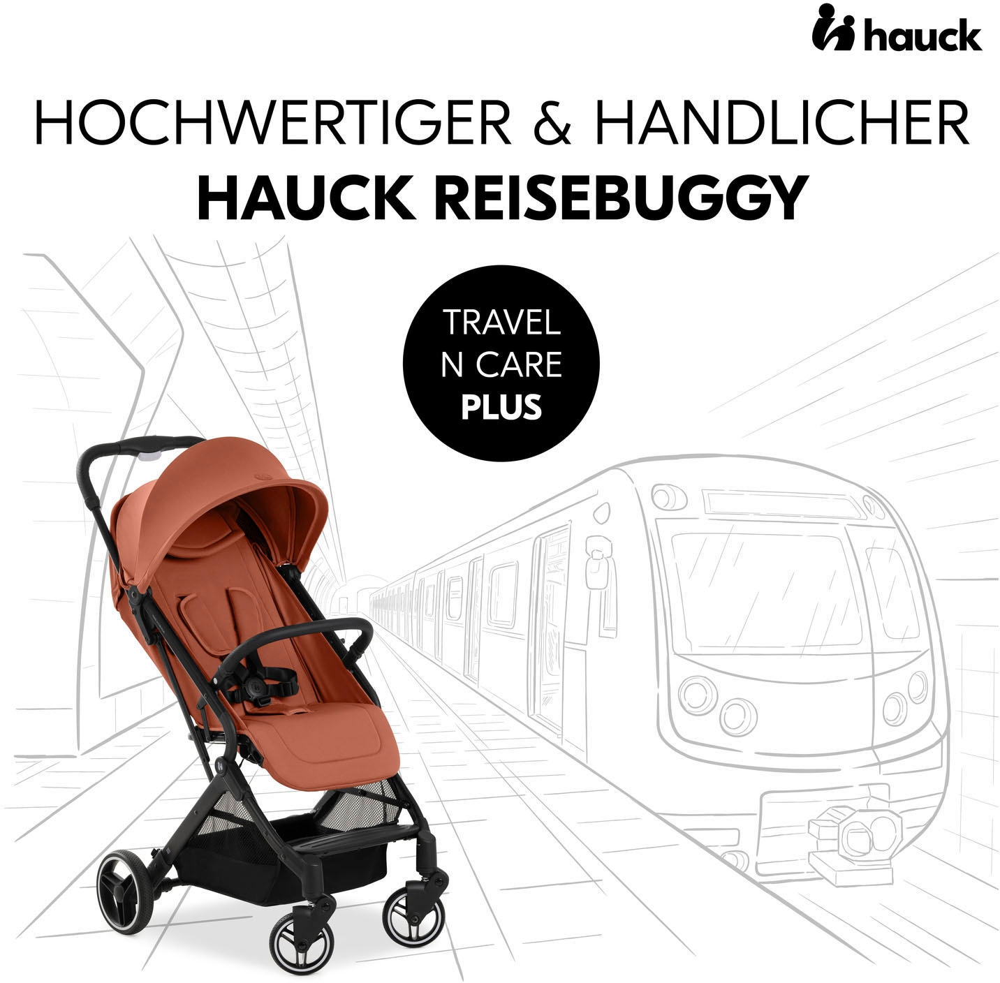 Hauck Poussette pour enfants »Travel N Care Plus, cork« 22 kilos