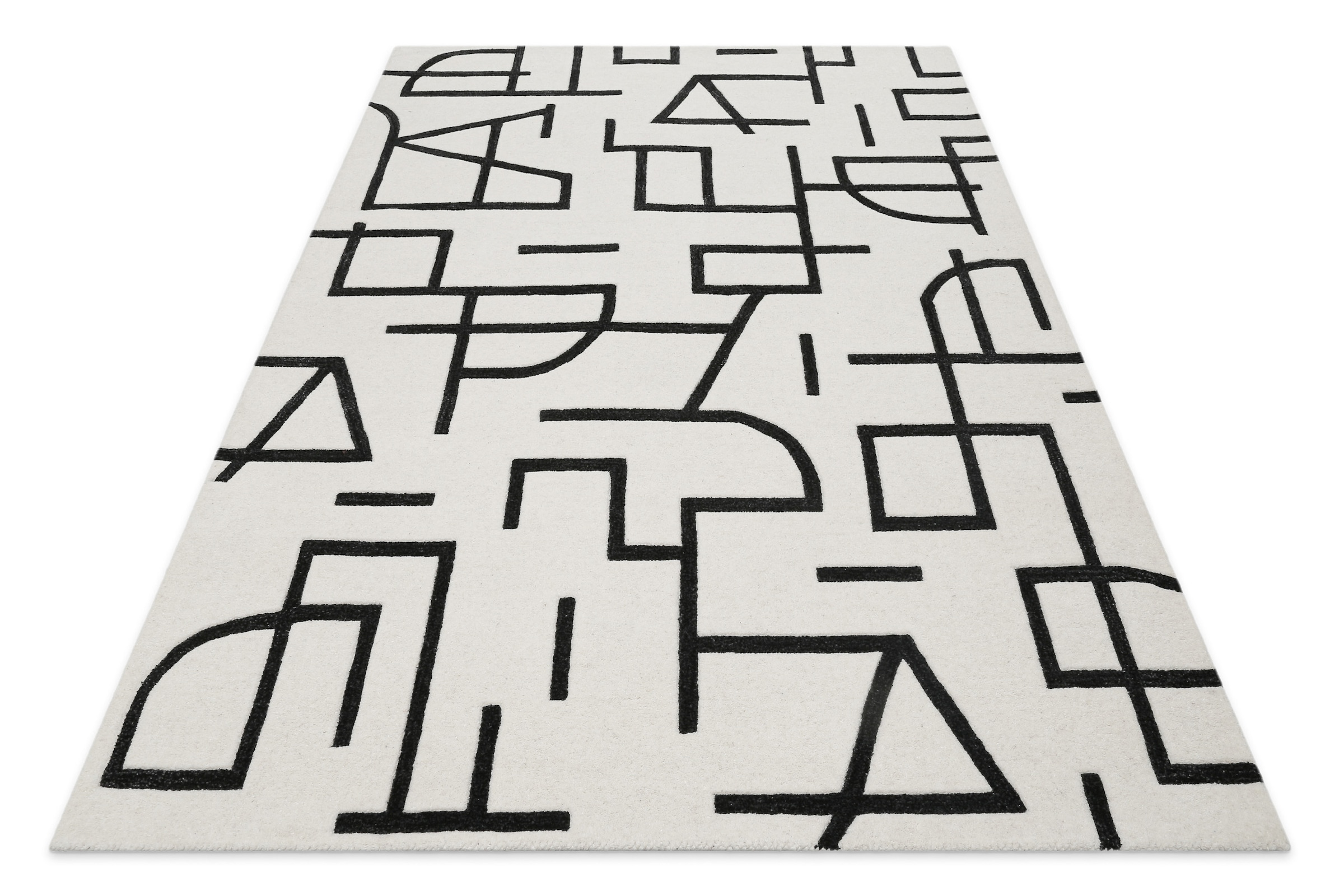 Wecon home Tapis »Beatrice« Rectangulaire 13 mm Höhe Tapis à poils courts, laine vierge, découpe en contour, tufté main, salon