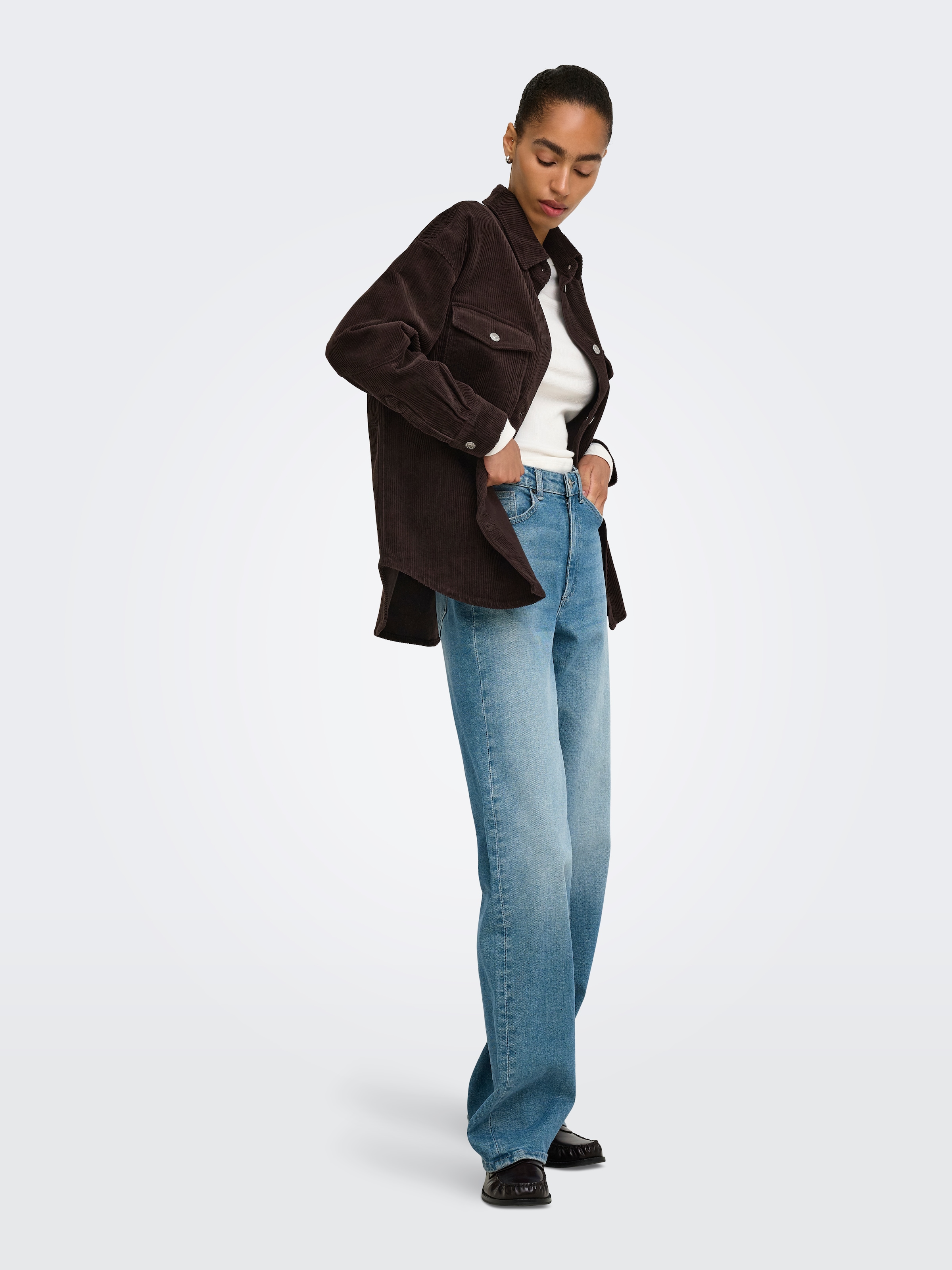 ONLY Blouse chemise »ONLTIGGY L/S CORD SHACKET PNT« Coton, oversize