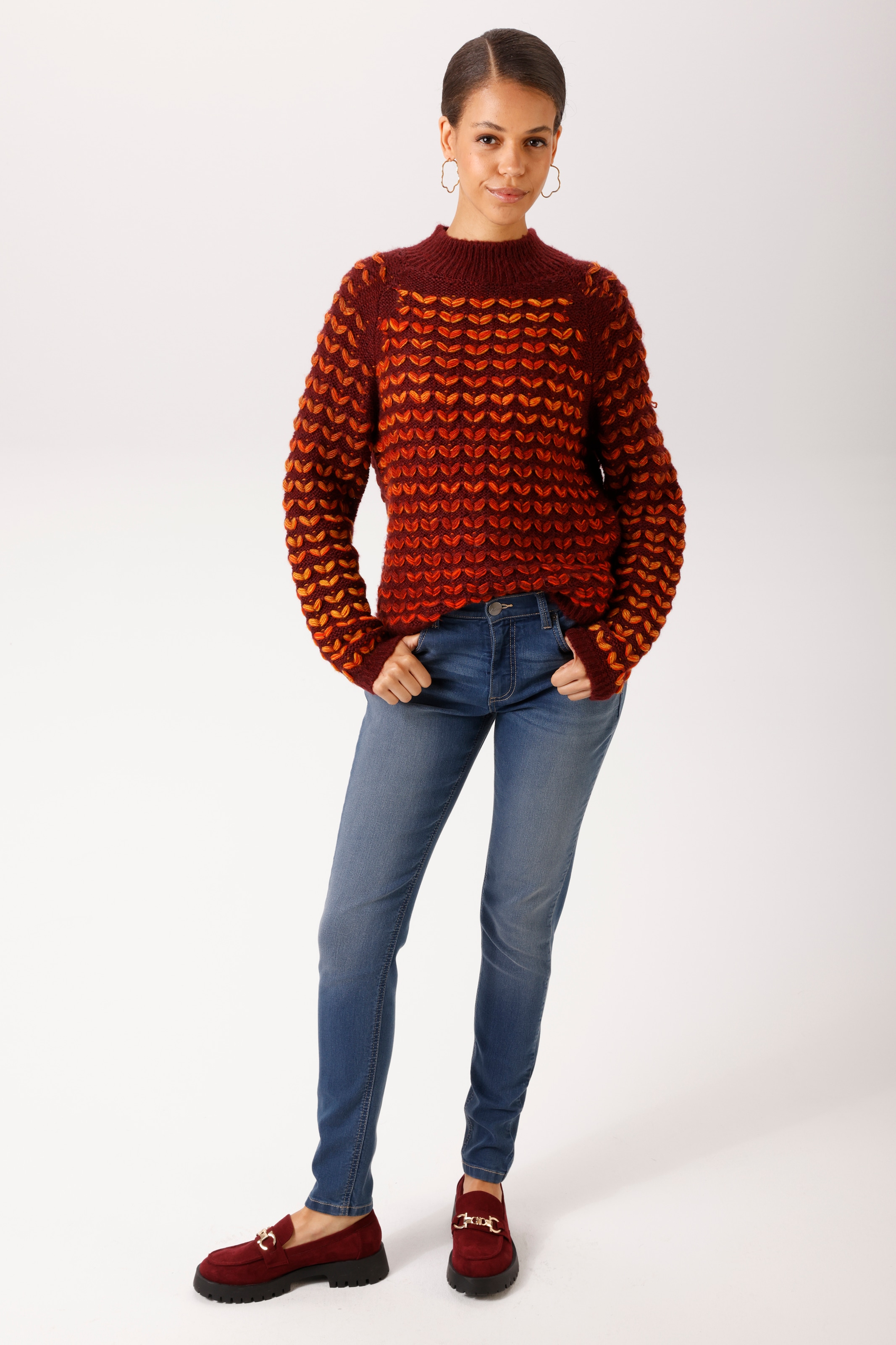 Aniston CASUAL Jeans skinny en lavage usé tendance - NOUVELLE COLLECTION
