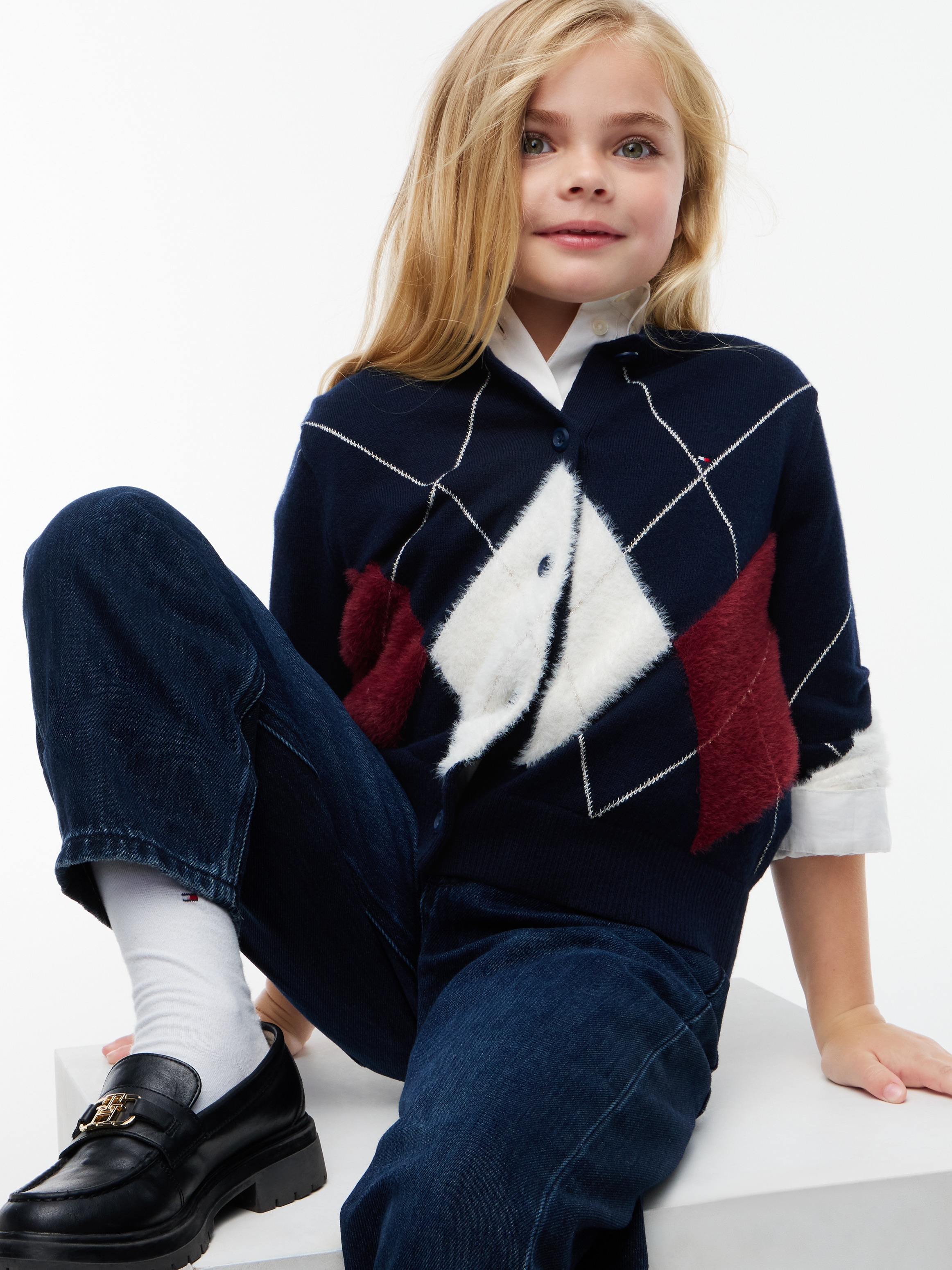 Tommy Hilfiger Veste en tricot mit Wolle, Regular Fit, Kinder bis 16 Jahre