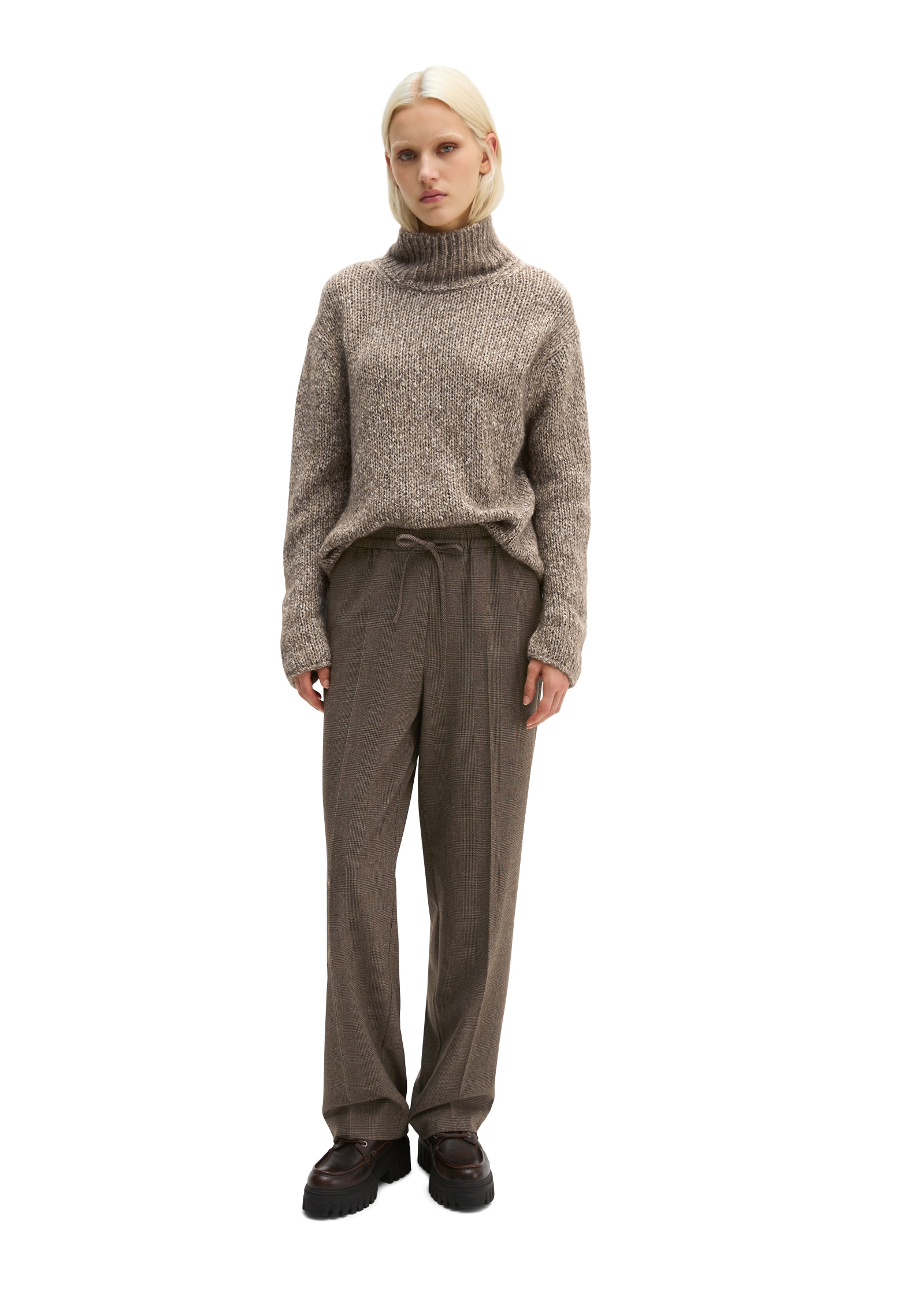 Marc O'Polo Schlupfhose »relaxed aus recyceltem Polyester-Viskose-Mix«  Glencheck, Pull-on