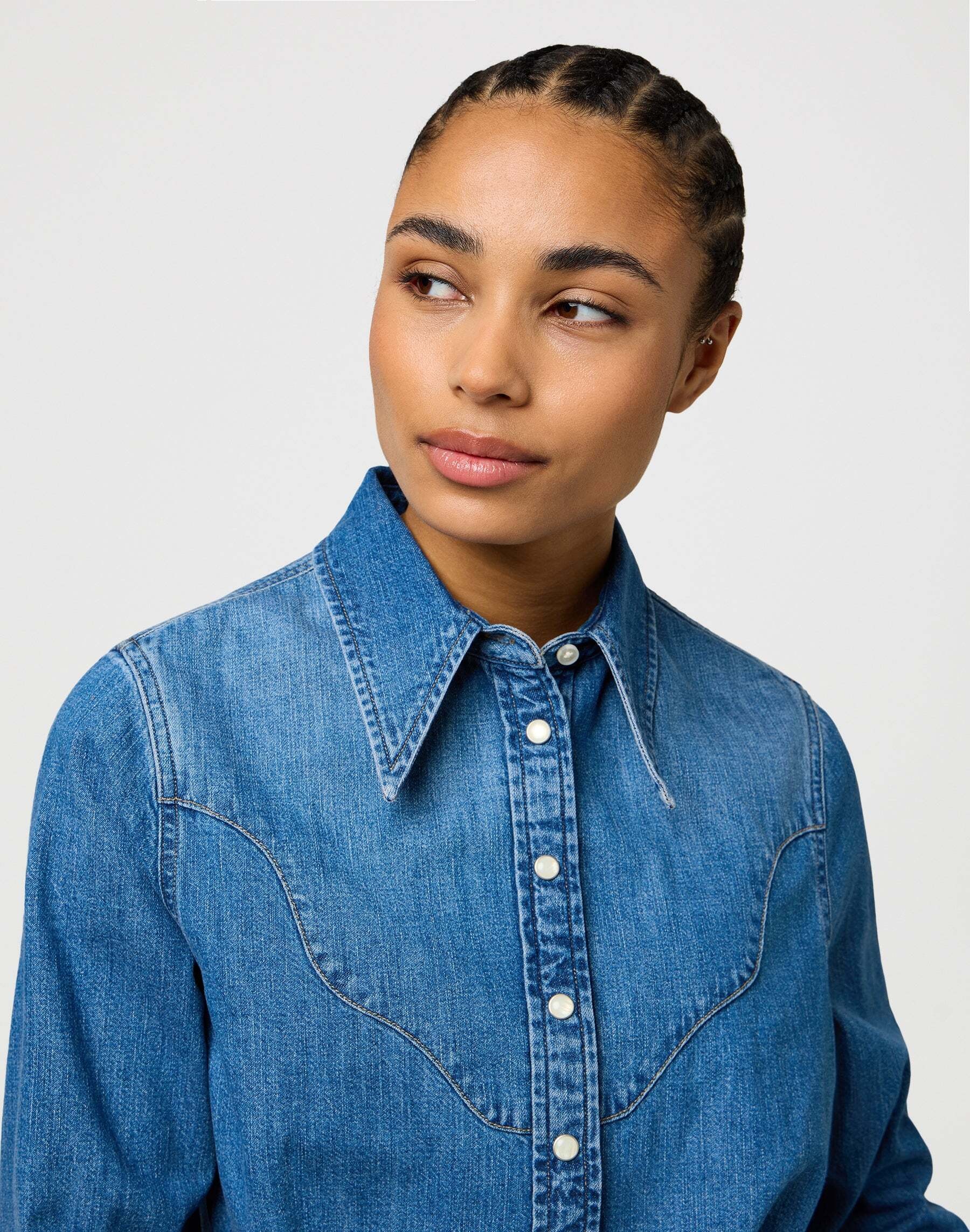 Wrangler Blouse en jean »WRANGLER Jeanshemd Femme Peplum Shirt«