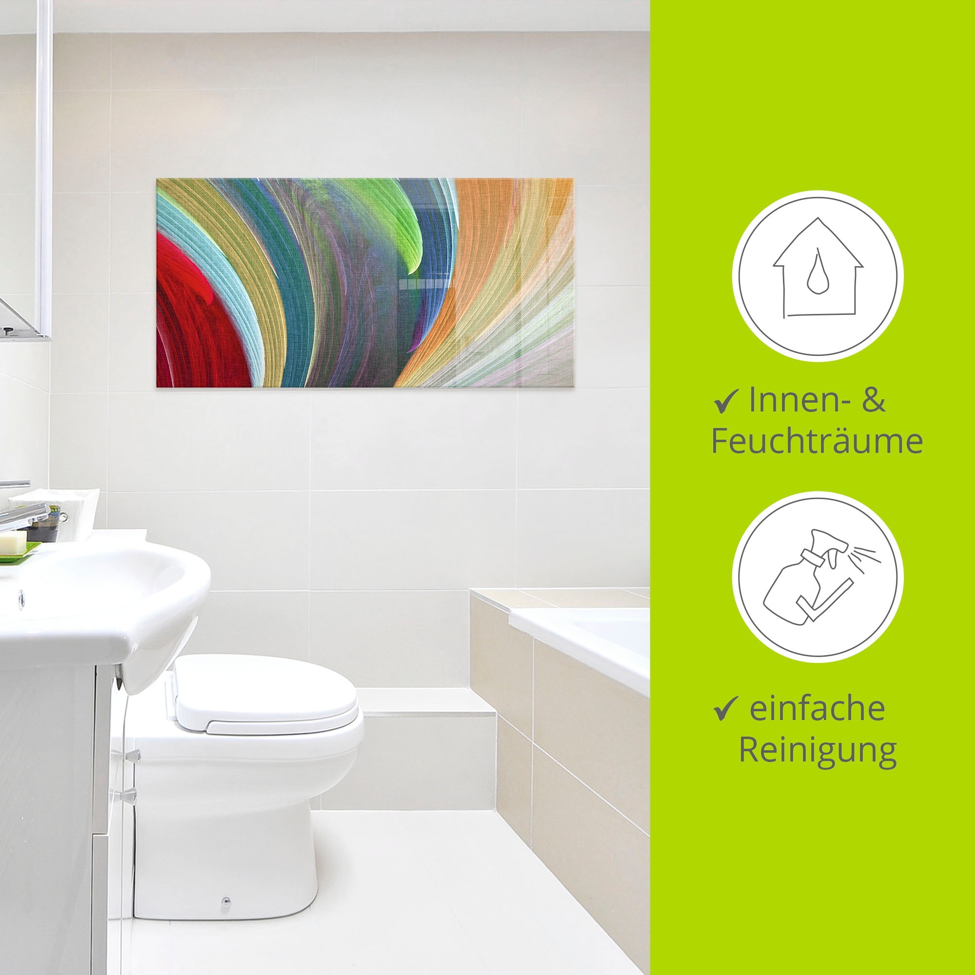 Artland Tableau en verre »Windwellen III« 1 cuis tlg. in verschiedenen Grössen