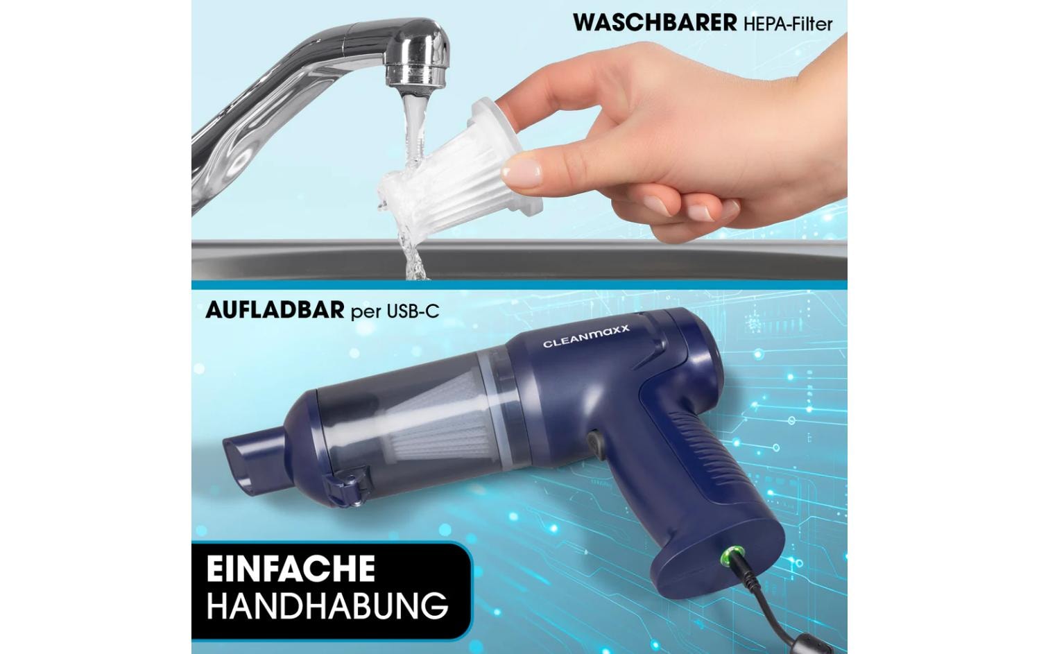 CLEANmaxx Akku-Handstaubsauger »CLEANmaxx Akku-Handsauger 16535 Dunkelblau«
