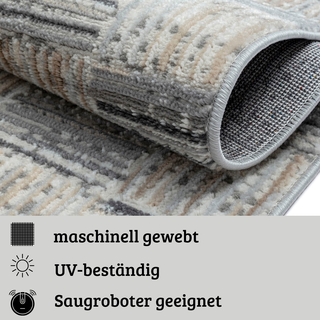 GOODproduct Tapis »Yasmin, LAGERRÄUMUNG!« Rectangulaire 8 mm Höhe Kurzflor, modernes Design, mit Bordüre, pflegeleicht, Wohnzimmer