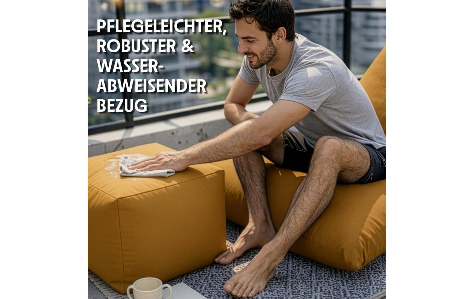 Urbanara Pouf »Basic-Outdoor, 85 l«