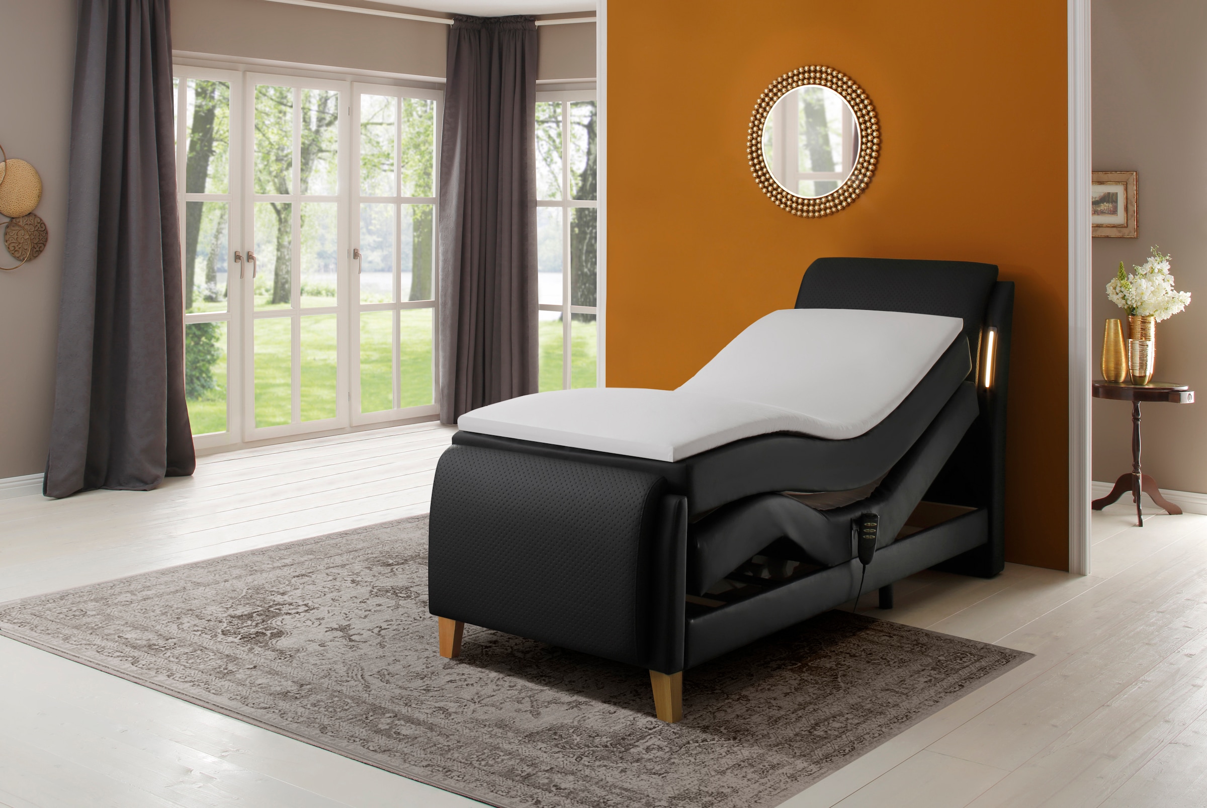 Home affaire Lit boxspring »Messina2« confort allongé réglable électriquement