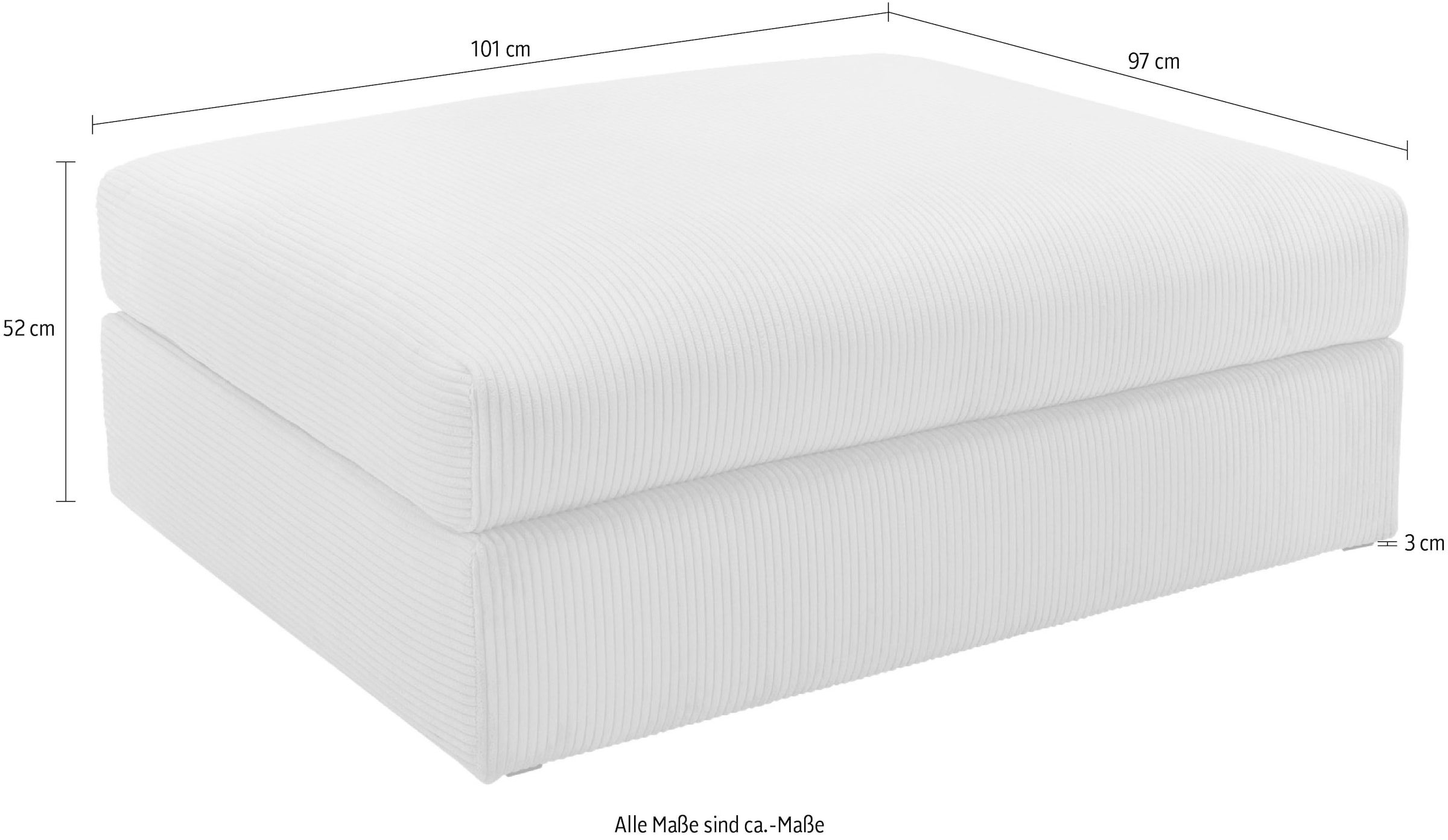 Home affaire Tabouret rembourré »Soft&Cosy XL, B: 101 cm« Mega-Hocker, in Cord oder Chenille-Struktur wählbar