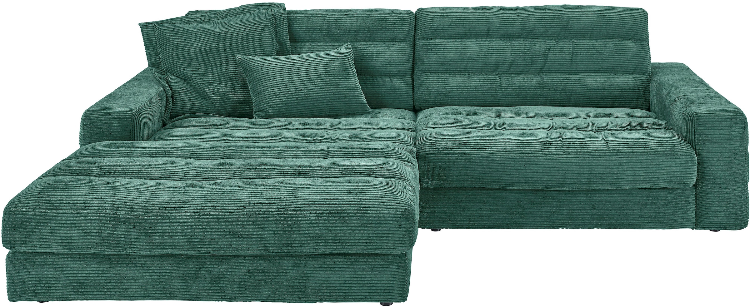 3C Candy Ecksofa »Stripes Mega-Sofa, bequem und komfortabel, L-Form« Lose Rückenkissen, mit feiner Quersteppung, Cord-Bezug