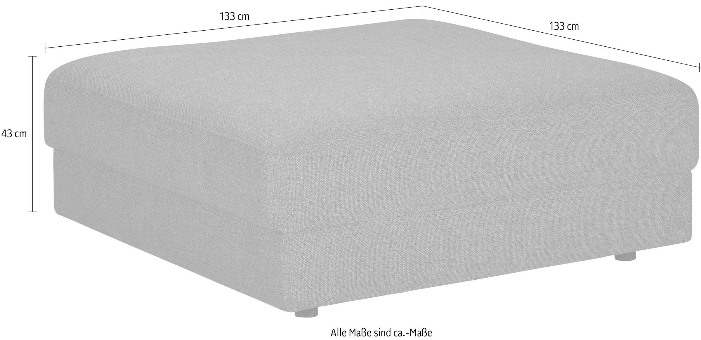 TRENDMANUFAKTUR Tabouret rembourré »Bourbon« disponible en différentes tailles