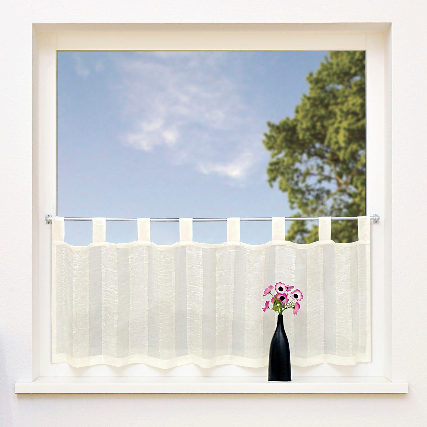 Gerster Scheibengardine »Willi« Schlaufen 1 Stk. tlg. HxB: 50x150, mit gecrashtem Streifendesign