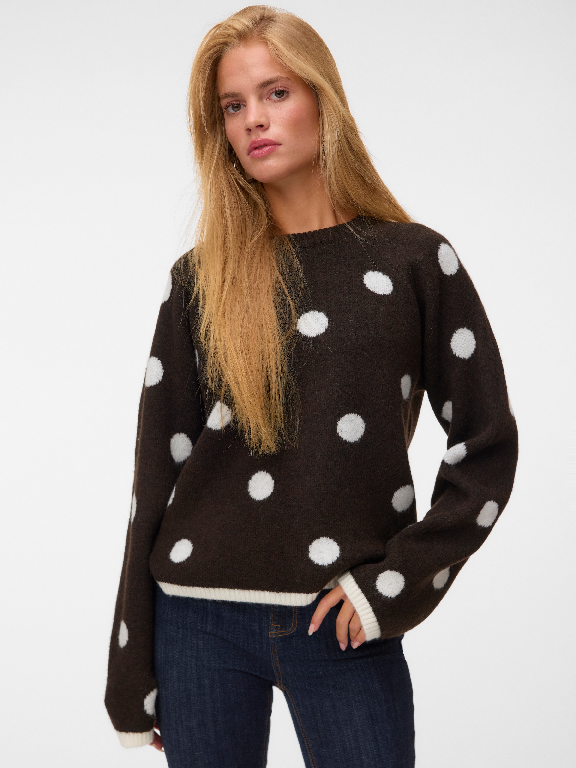 Vero Moda Pull à col rond »VMLIV LS KNIT EXP EXP« fibre synthétique
