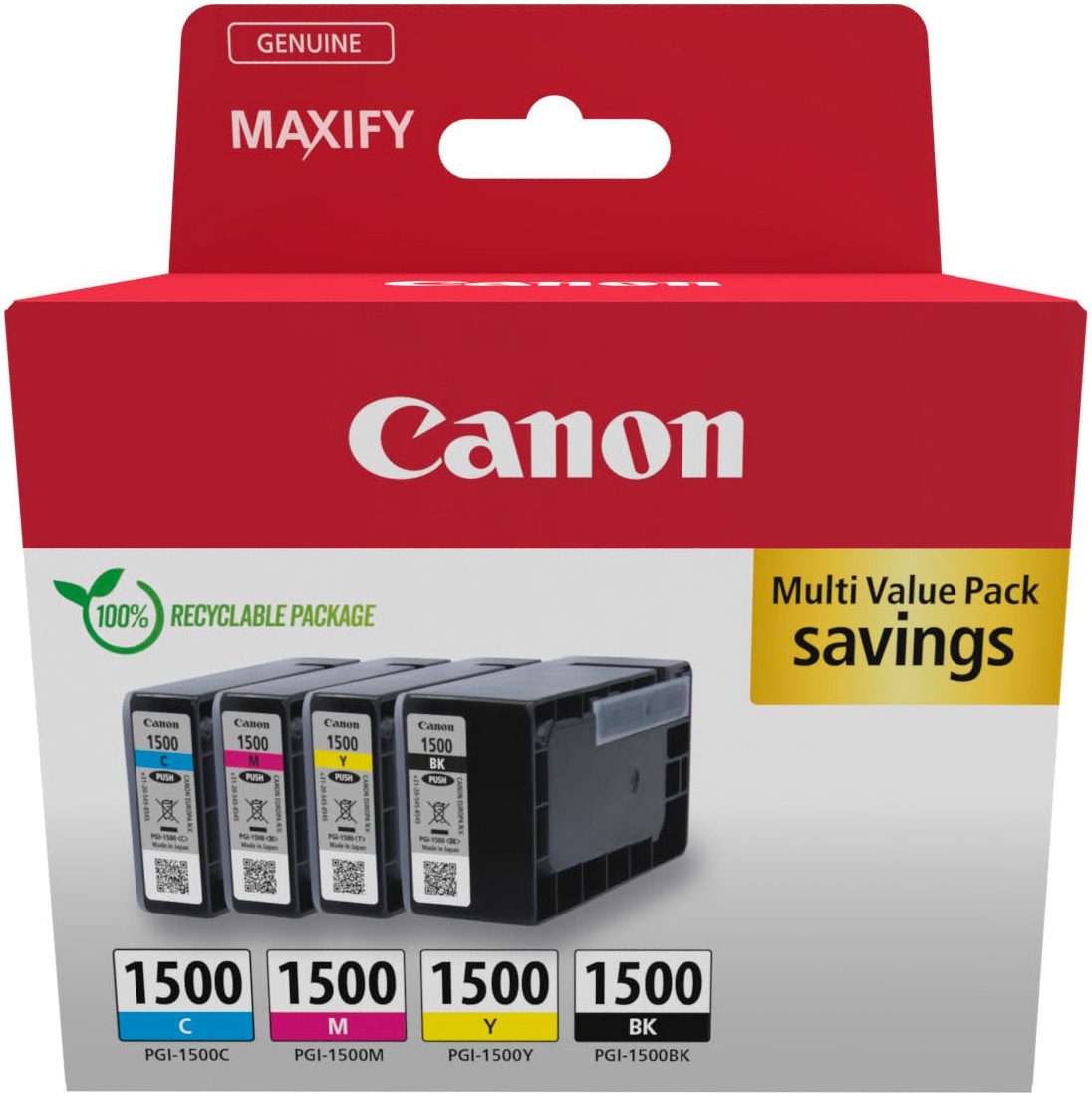 Canon Cartouche d'encre »Canon PGI-1500 BK/C/M/Y Tinte Multipack«