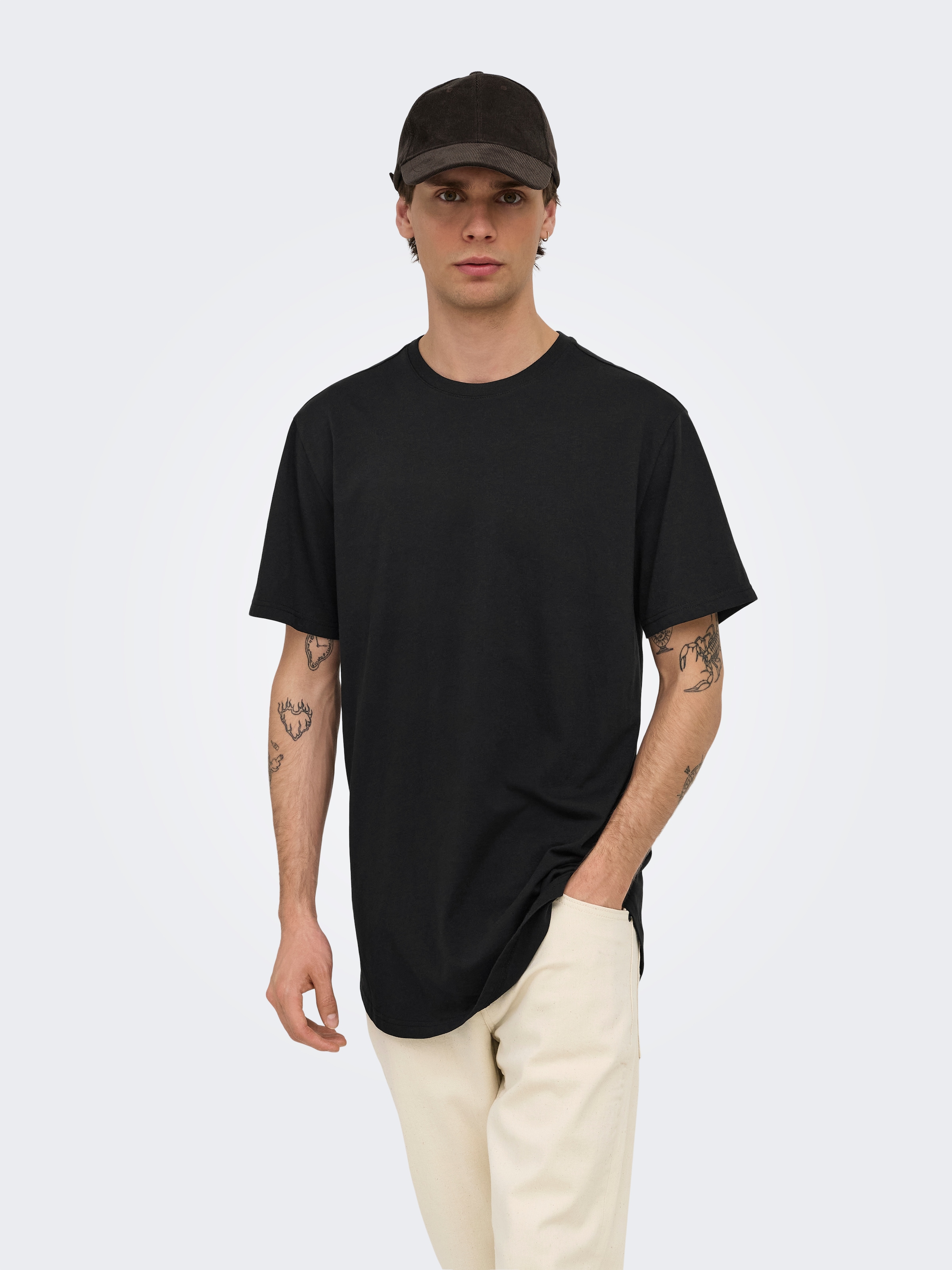 ONLY & SONS Shirt à col rond »ONSJEFF LONGY SS TEE 5-PACK OTL« Paquet, 5