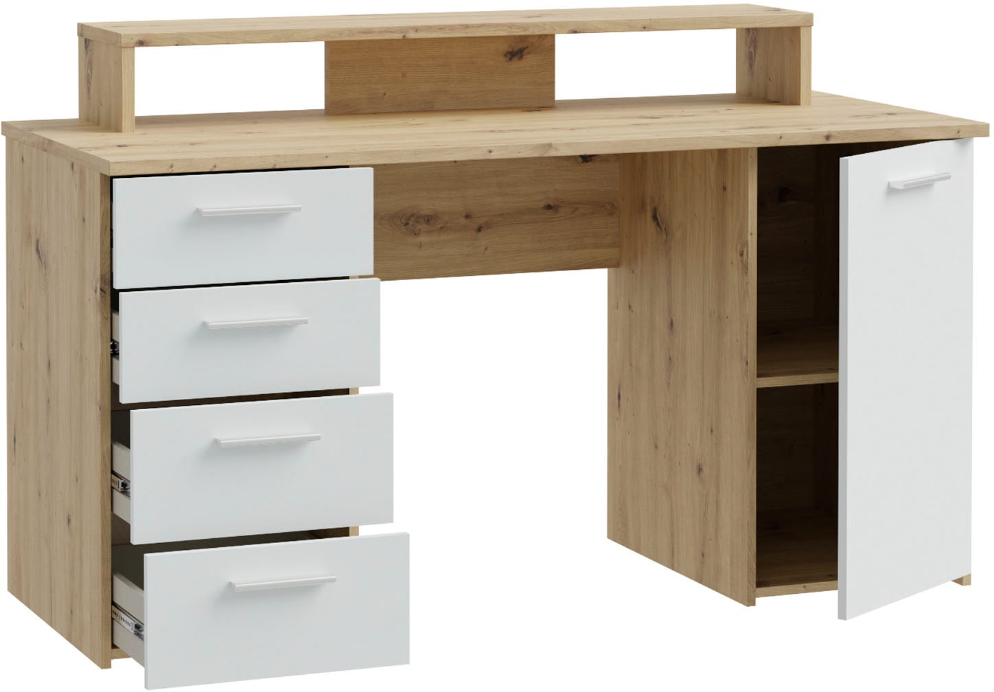 FORTE Bureau »NET160« beaucoup d'espace de rangement, plateau de table supportant jusqu'à 50 kg