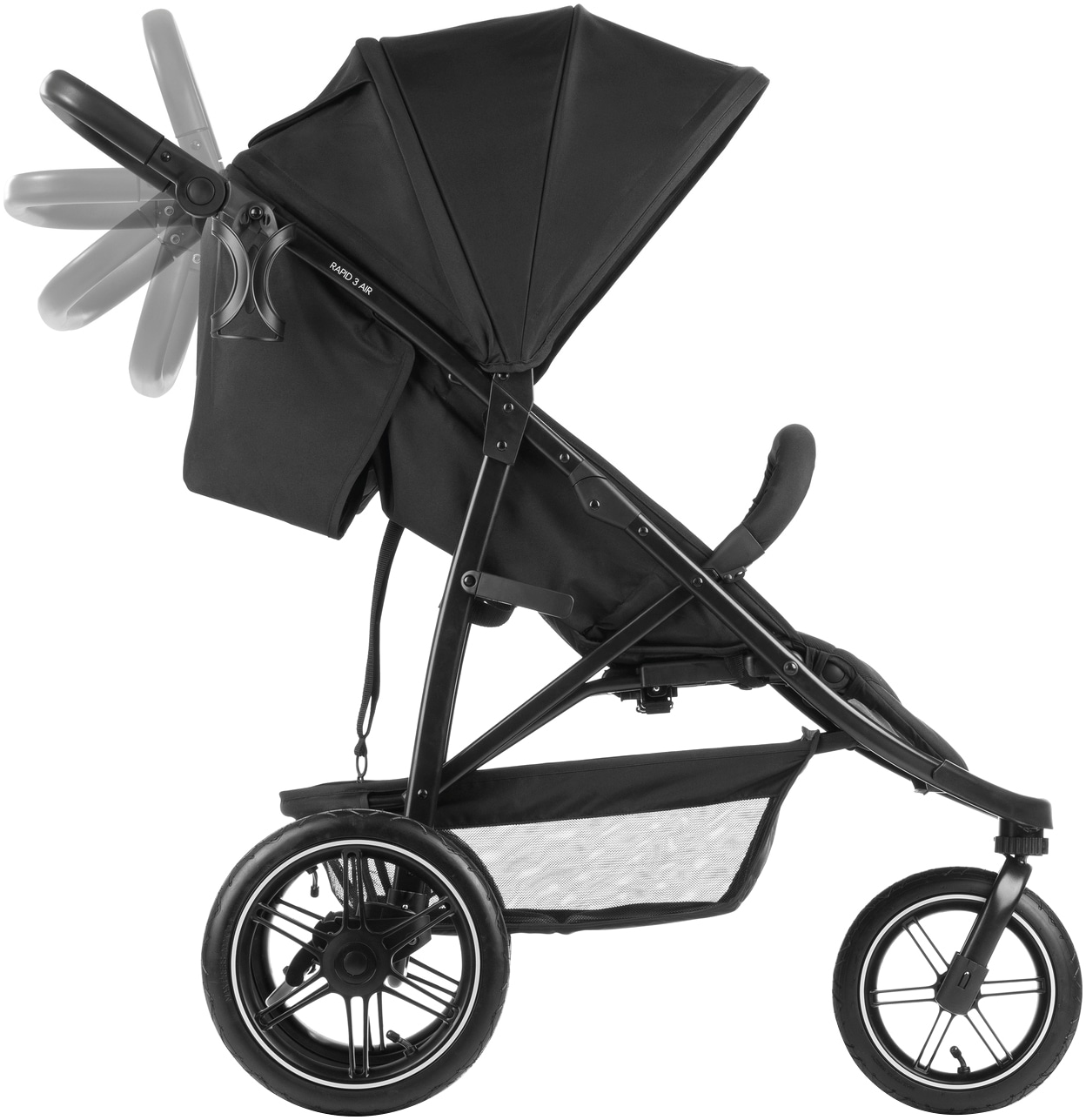 Hauck Kinder-Buggy »Dreiradbuggy, Rapid 3 Air, black« 22 kg mit schwenk/feststellbarem Vorderrad; Lufträder; bis 22 kg belastbar