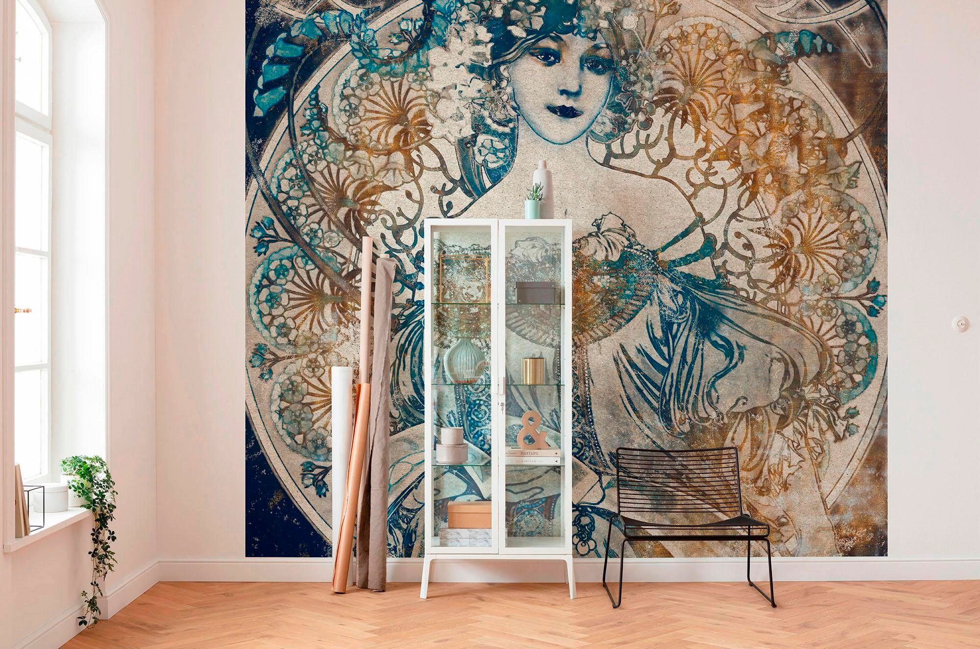 Komar Papier peint intissé »Digitaldruck Vlies -  Porcelaine - Grösse 300 x 280 cm« imprimé Wohnzimmer, Schlafzimmer