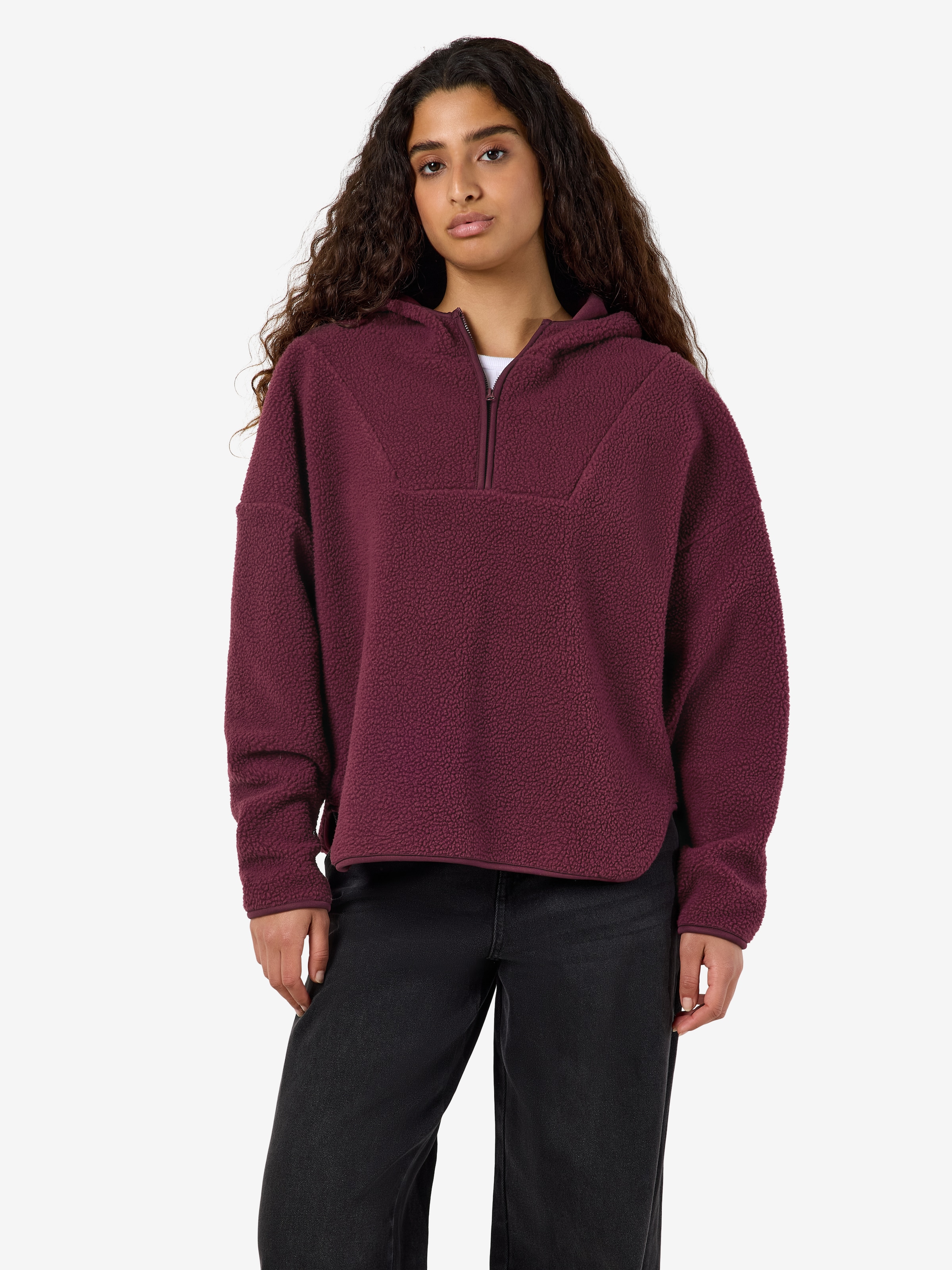 Noisy may Pull en polaire »NMCOZY L/S HALFWAY ZIP SWEATER JRS NOOS«, Polyester, coupe décontractée
