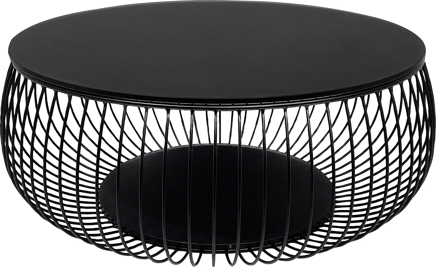 SalesFever Couchtisch »Coffeetable Wohnzimmertisch im minimalistischen Stil« 10 mm starke Klarglasplatte mit Marmordruck