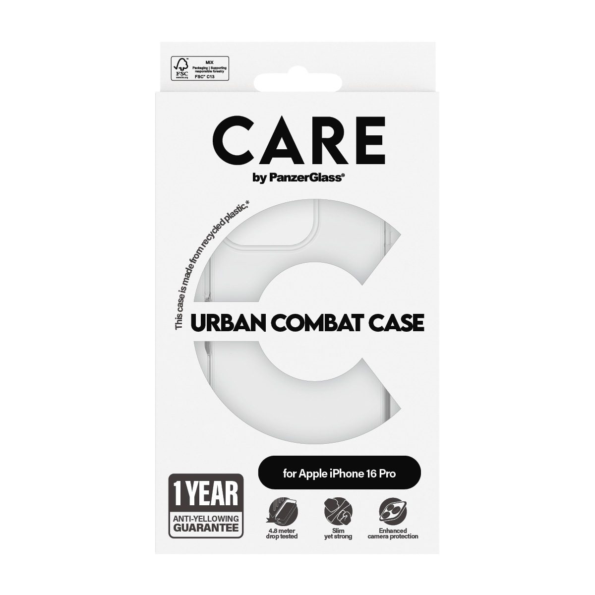 CARE by PanzerGlass Handyhülle »Urban Combat Case für Apple iPhone 16 Pro« Smartphones Backcover, Schutzhülle, Handyschutzhülle, Case, Schutzcase, stossfest