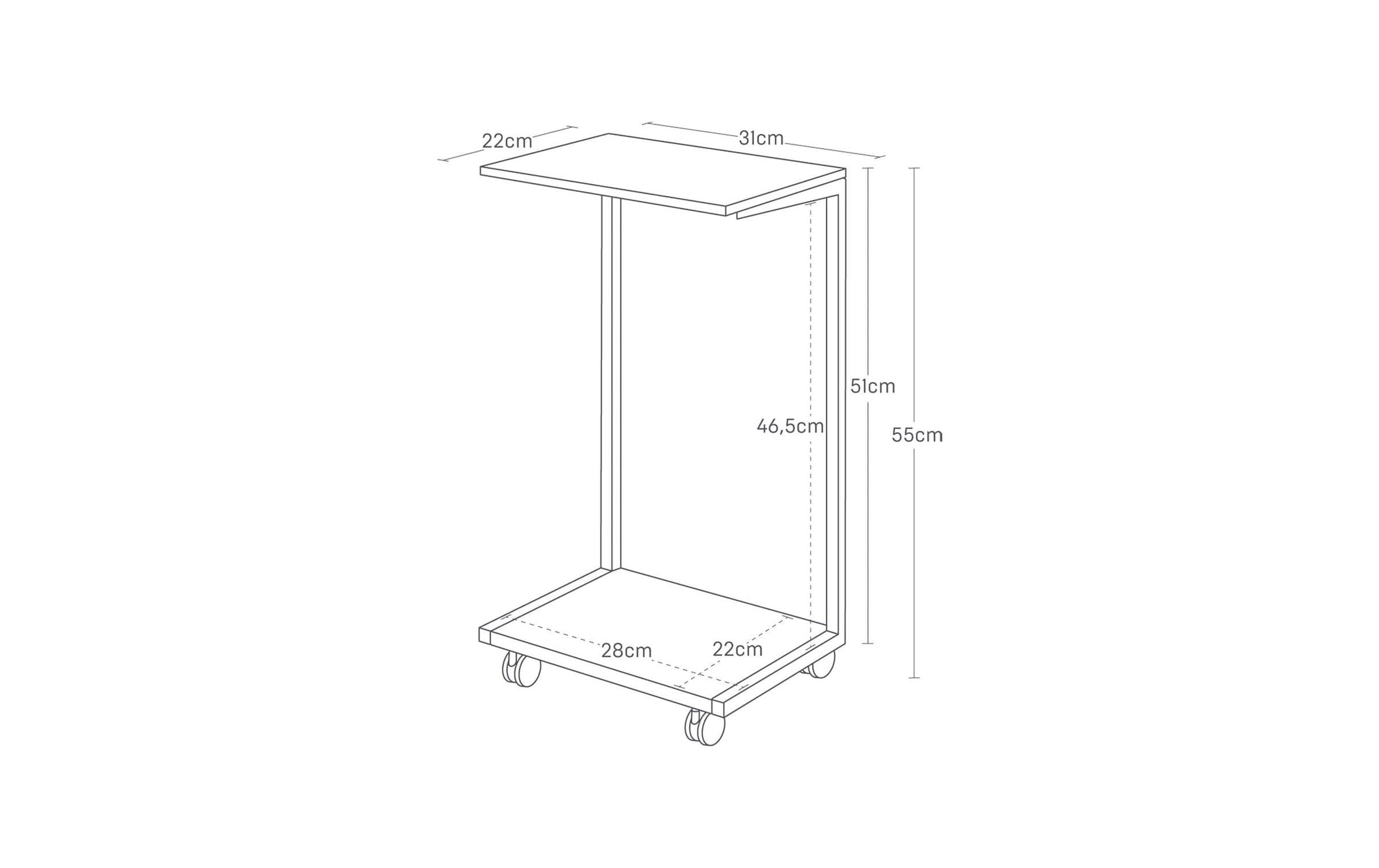 Yamazaki Table d'appoint »Tower 31 x 22 x 55 cm«