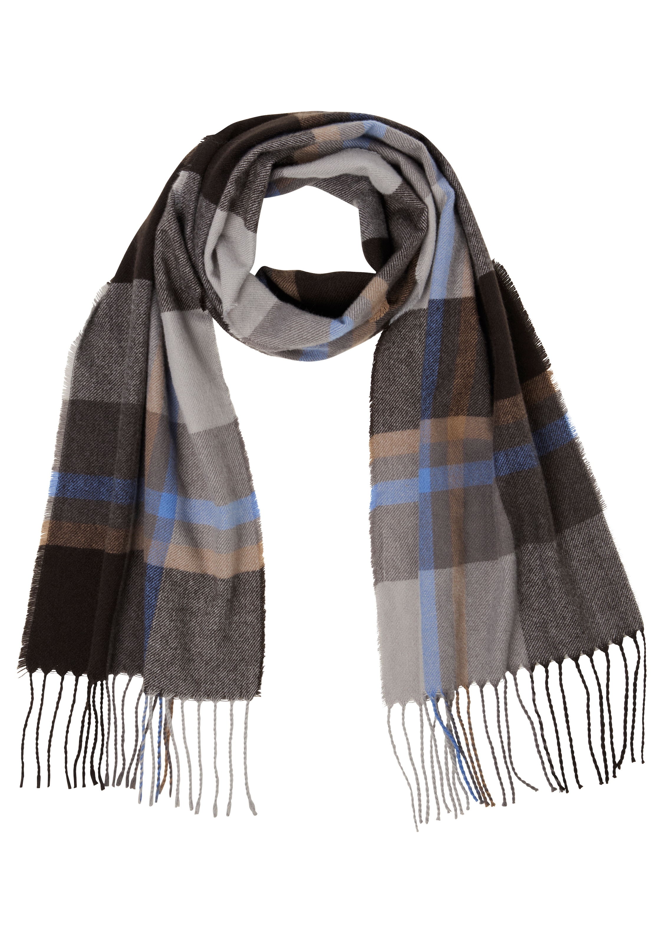 Man's World Foulard de mode pour hommes, en fibre synthétique tissée, à carreaux et motifs
