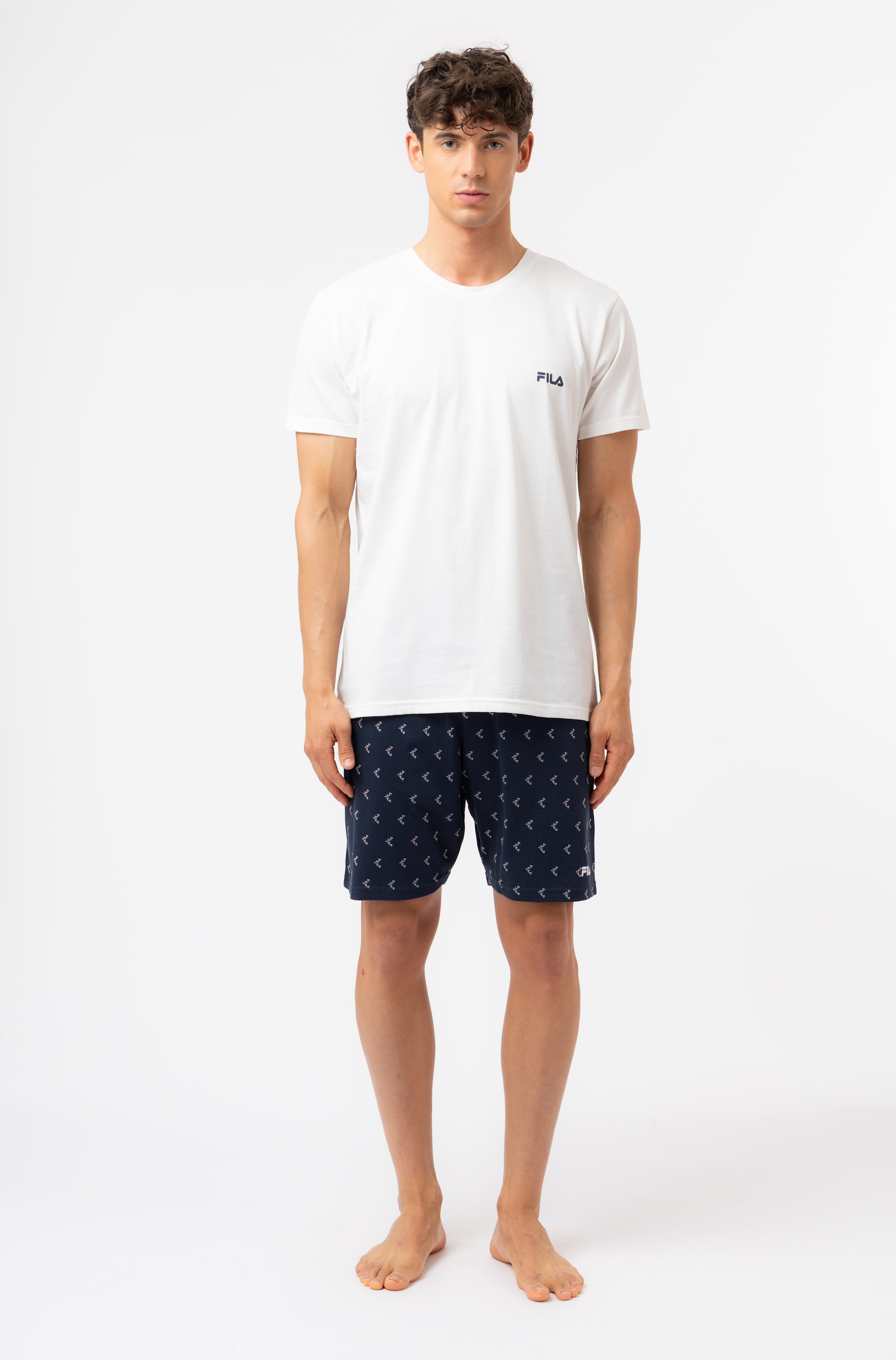 Fila Shorty 2 mit Rundhalsausschnitt, Kurzarm, Cotton