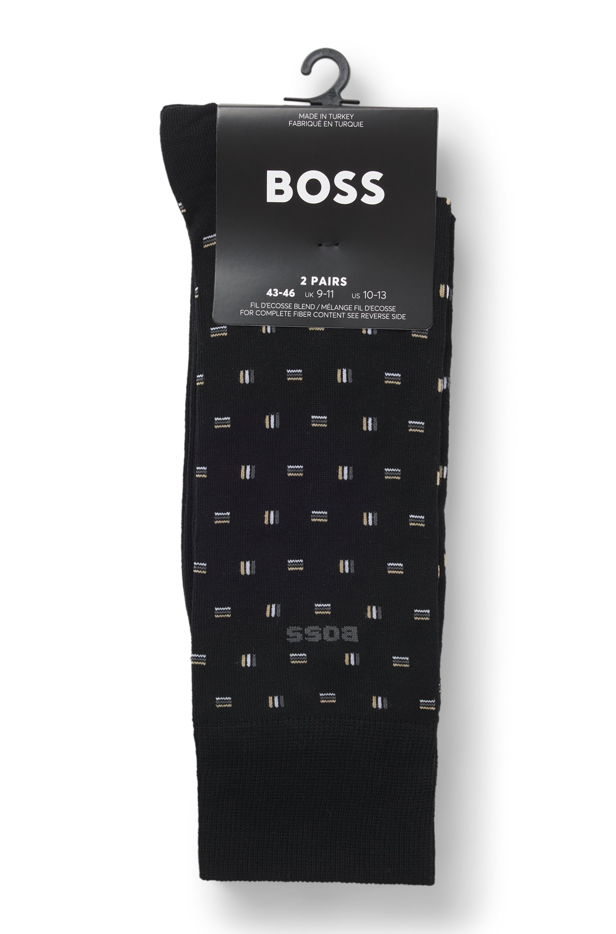 BOSS Chaussettes d'affaires »2P RS Mini Iconic« 2 Couple tlg. Socken Pack aus 1x uni und 1x minimalistisches Muster