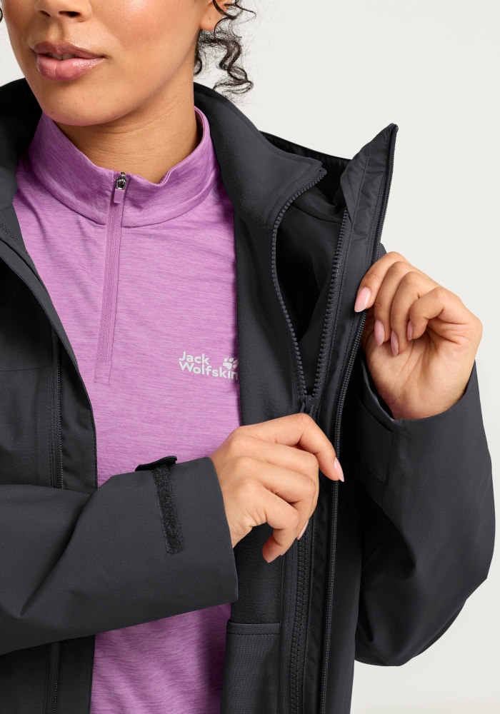 Jack Wolfskin Veste fonctionnelle 3 en 1 »MOONRISE 2 3IN1 JKT W« Veste fonctionnelle 3-en-1, pour la randonnée et autres activités de plein air