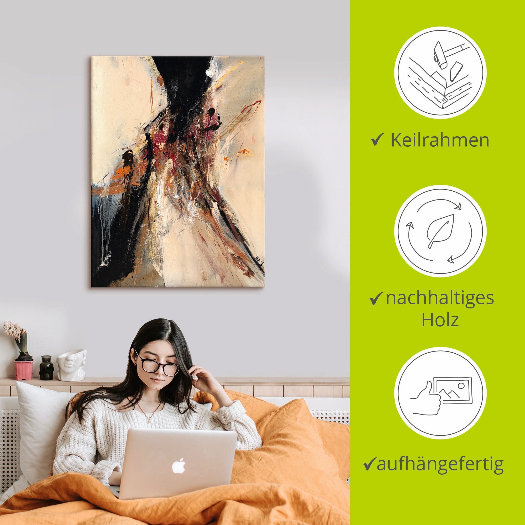 Artland Leinwandbild »Abstrakt VII« Gegenstandslos 1 Stk. tlg. auf Holzrahmen gespannt