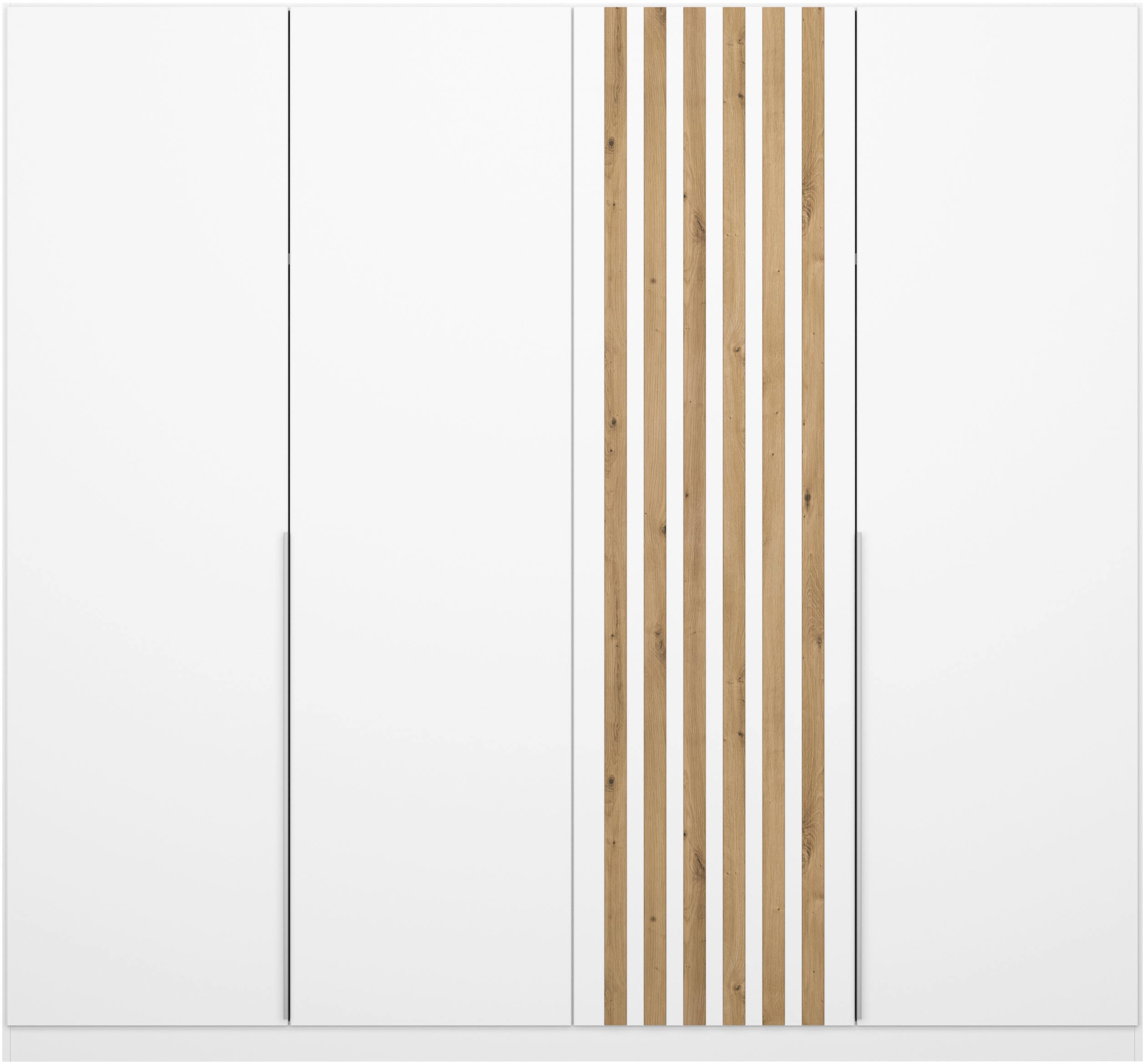 rauch Drehtürenschrank »Kleiderschrank Schrank Garderobe Breiten 181/226/271 cm LAMELLA« 3 verschiedene Ausstattungen BASIC/CLASSIC/PREMIUM (inkl. SOFT-CLOSE),  elegante Lamellen-Auflage in 3D Akustikpaneel Optik MADE IN GERMANY