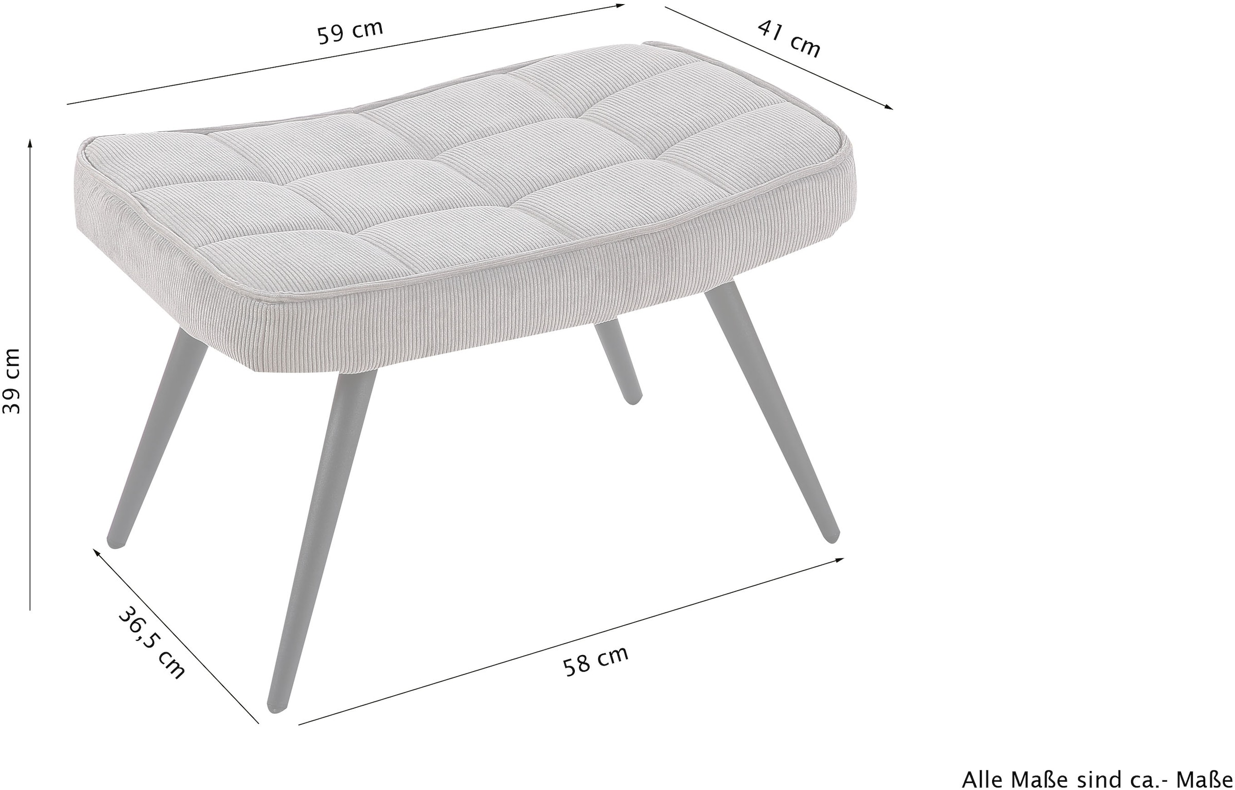 byLIVING Tabouret »UTA« Bezug Webstoff oder Samt, Schaumstoff