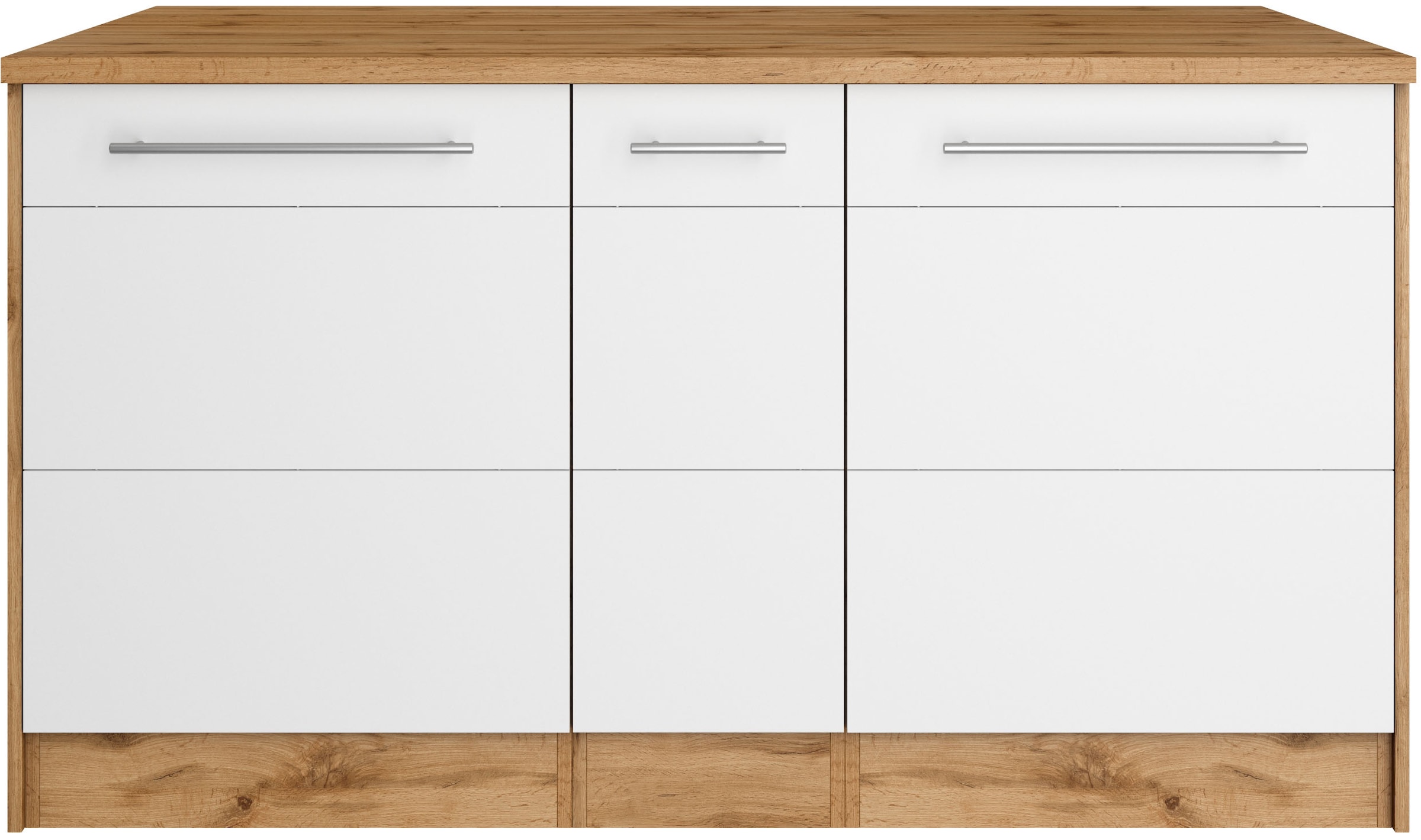 KOCHSTATION Ilot de cuisine »KS-Wien« largeur 153 cm, façades MDF, casier à bouteilles