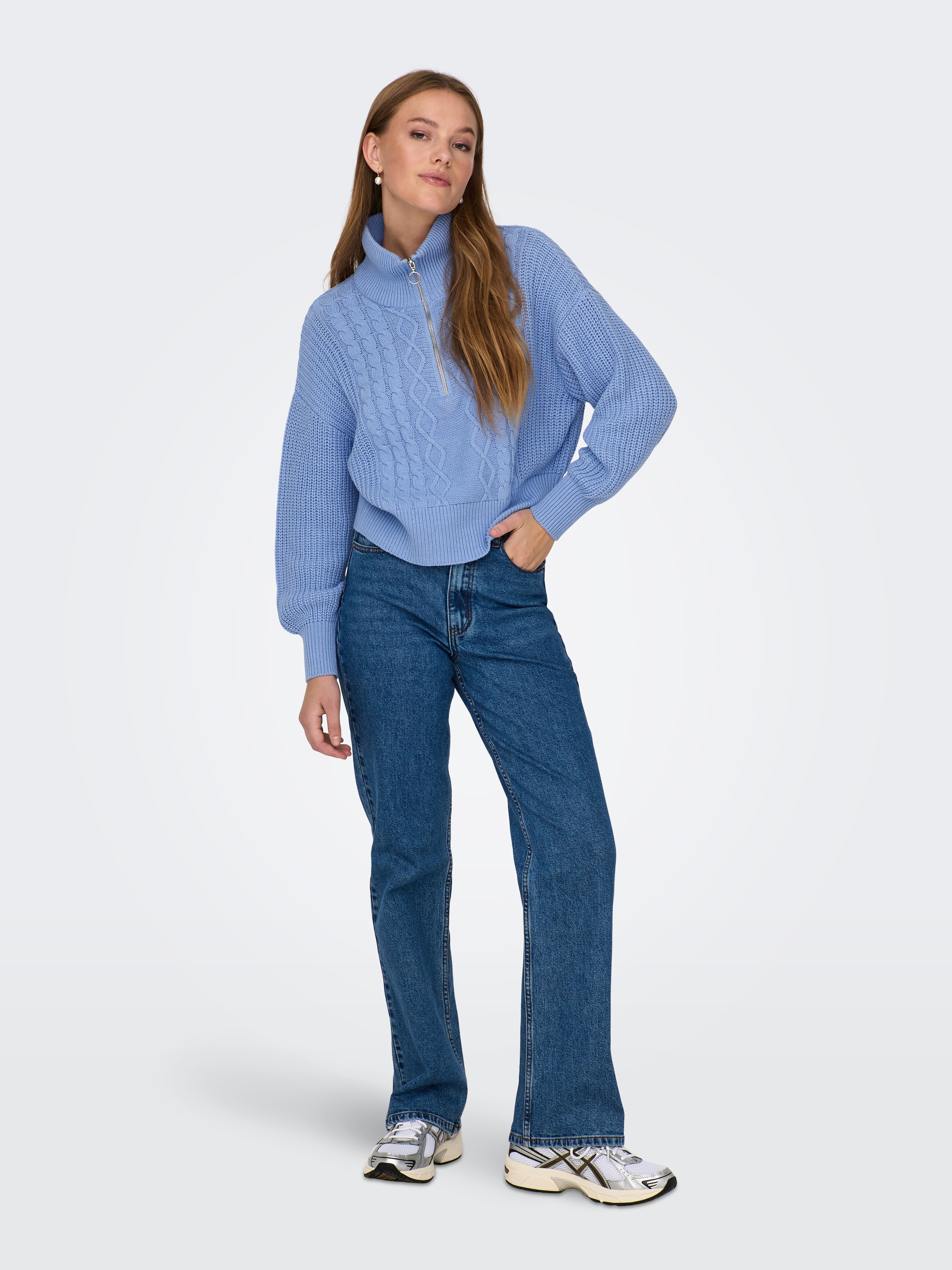 ONLY Pull à col montant »ONLDORITTA LS CABLE ZIP HIG NECK KNT«