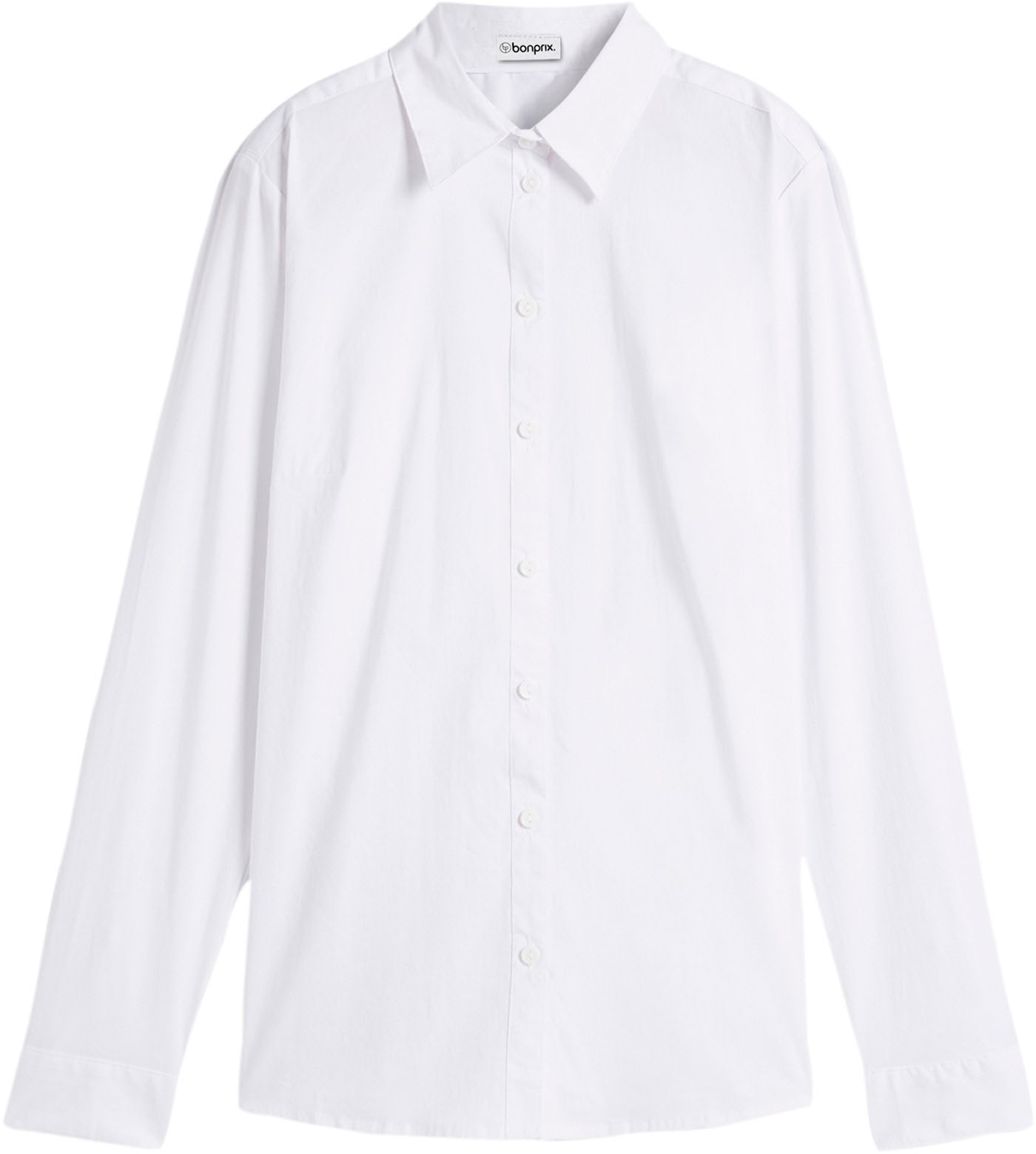 bonprix Langarmbluse figurbetonte Passform, für klassischen Look, aus Baumwollmischung