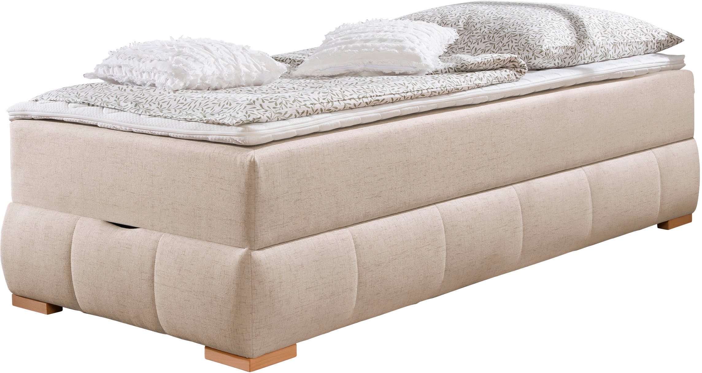 GOODproduct Boxbett »Wehma« ohne Kopfteil, inklusive Topper und Bettkasten