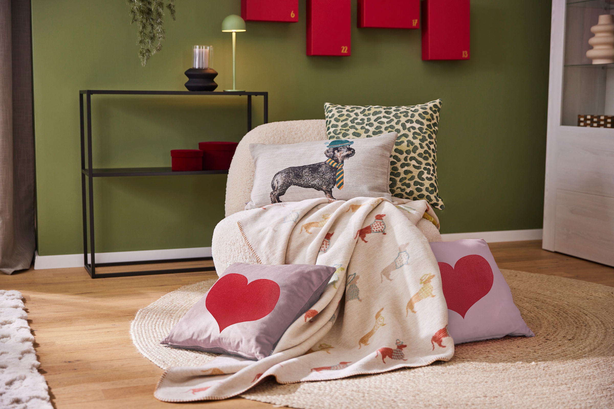 H.O.C.K. Coussin décoratif »Sweet-Heart« Coussin déco avec rembourrage, 45x45cm, motif cœur, cœur