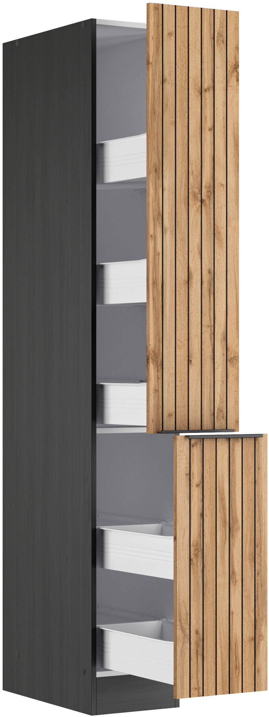 KOCHSTATION Armoire à pharmacie »KS-Lagos« Largeur/hauteur 30/200 cm, avec 5 grands paniers de rangement