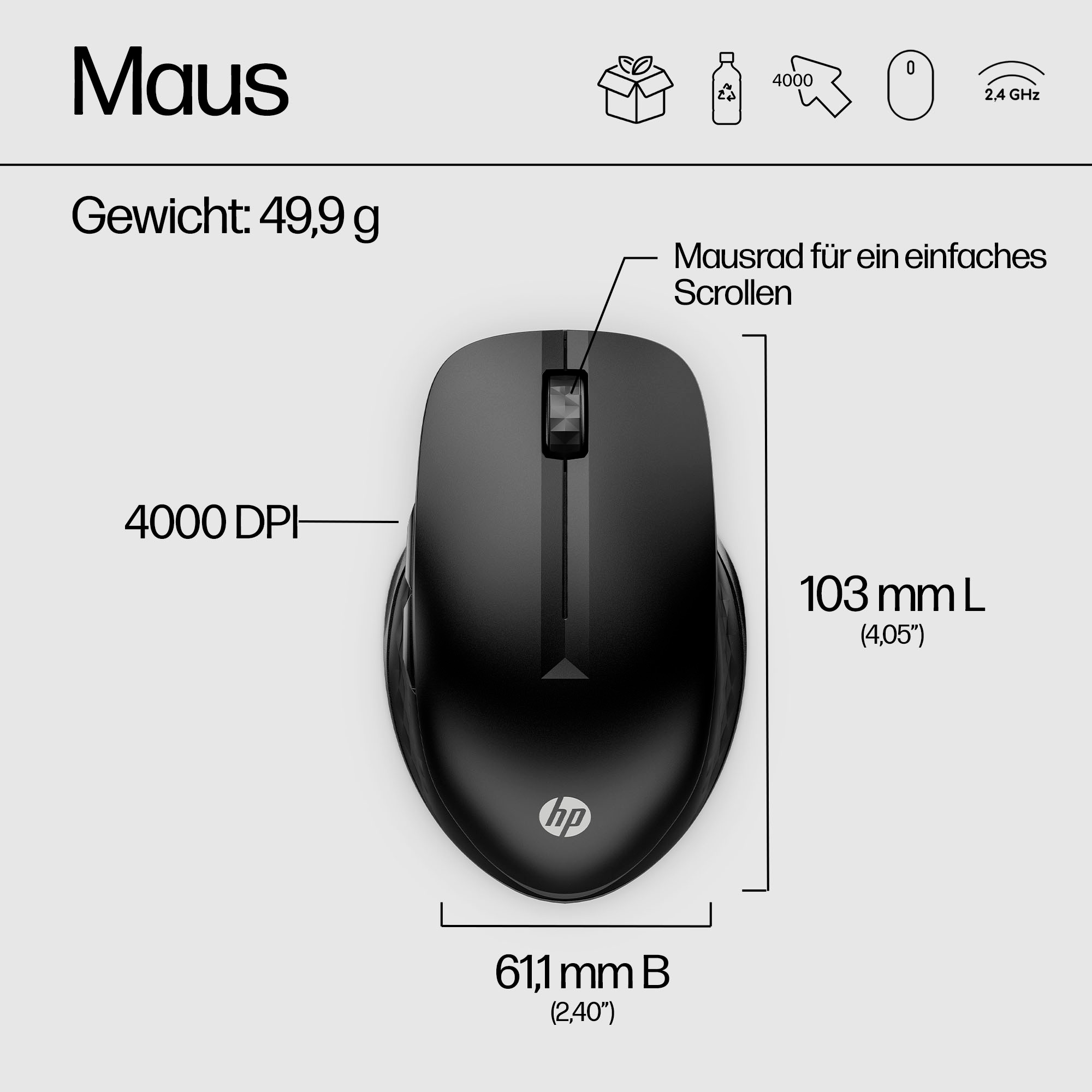 HP Souris »430« Bluetooth