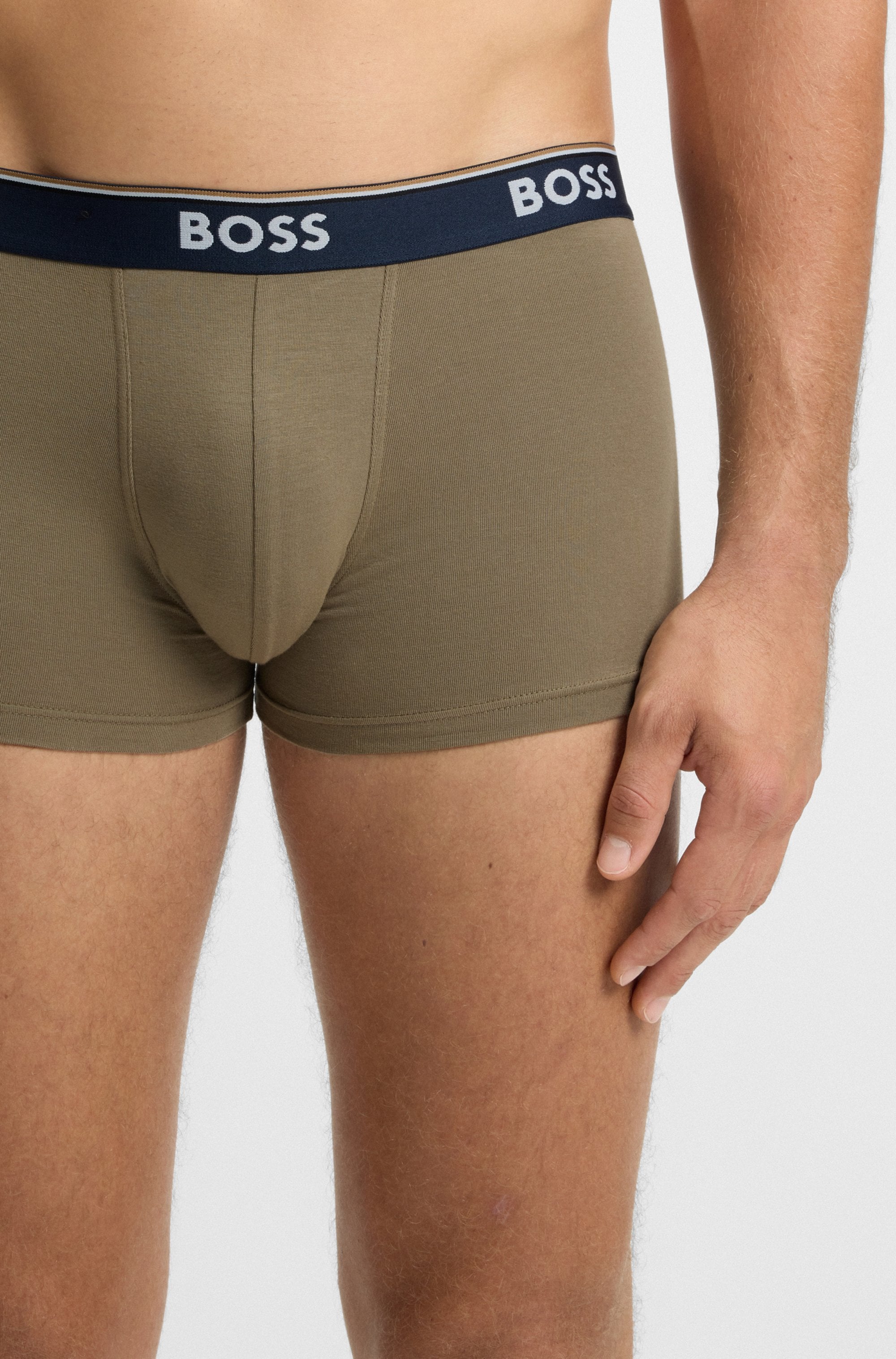 BOSS Trunk Packung, 3 Stk. aus Stretch-Baumwolle mit Logo-Bund, mittlere Bundhöhe
