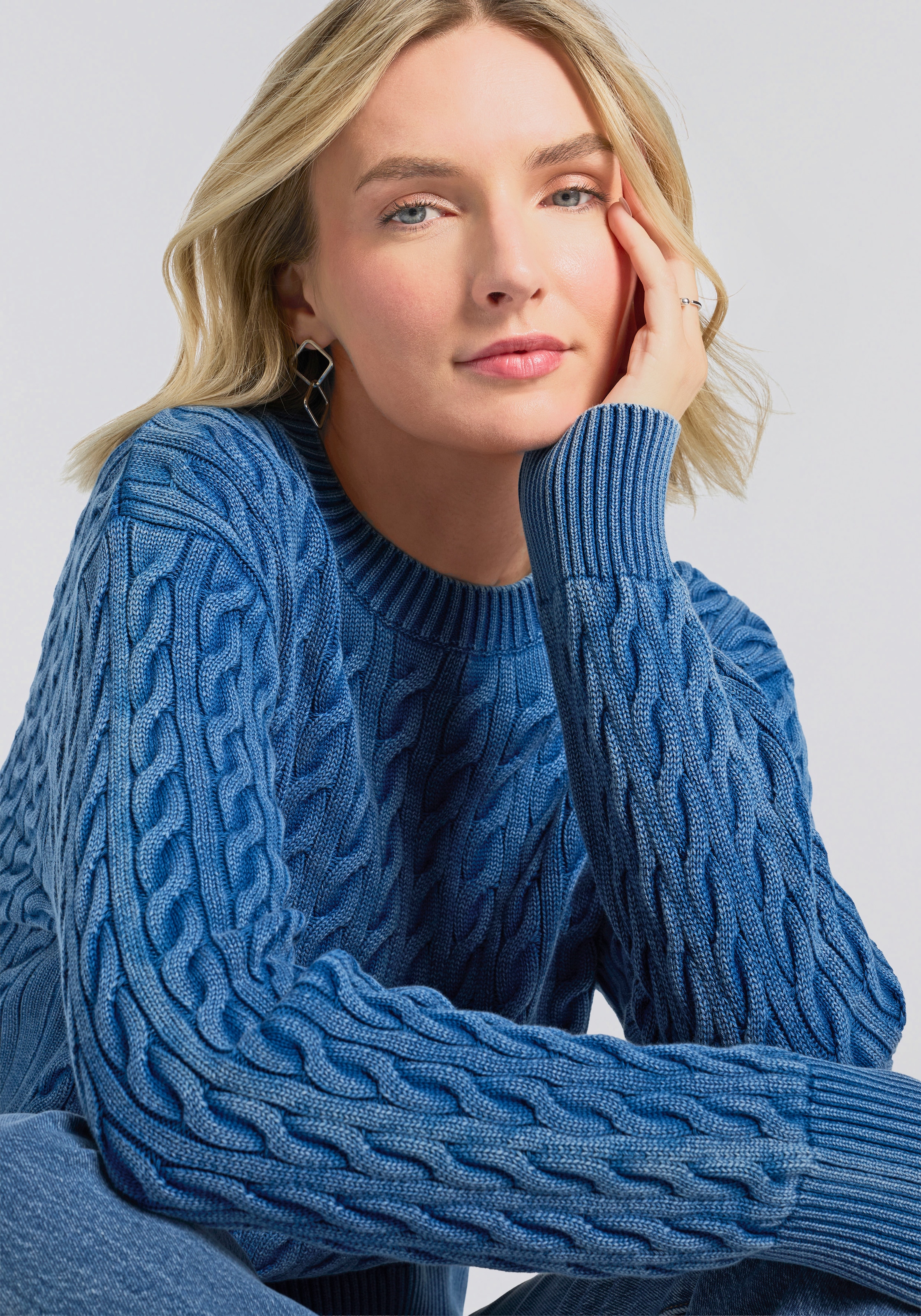 Levi's® Rundhalspullover »BOYFRIEND CREW PU« Mit Zopfmuster